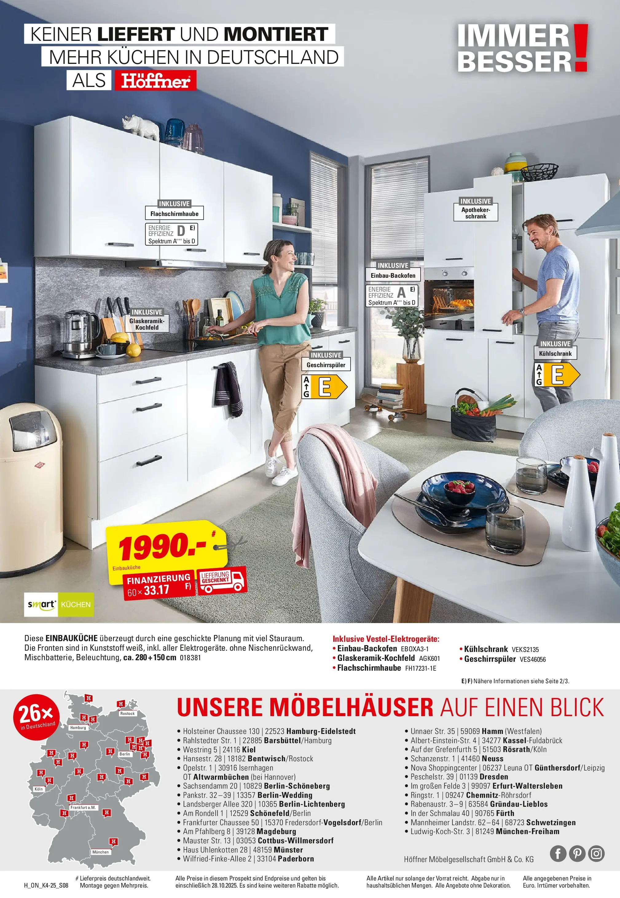 Höffner - Höffner: Küchen Spezial (ab 14.10.2025) zum Blättern | Seite: 8 | Produkte: Einbauküche, Schrank, Kühlschrank, Kochfeld