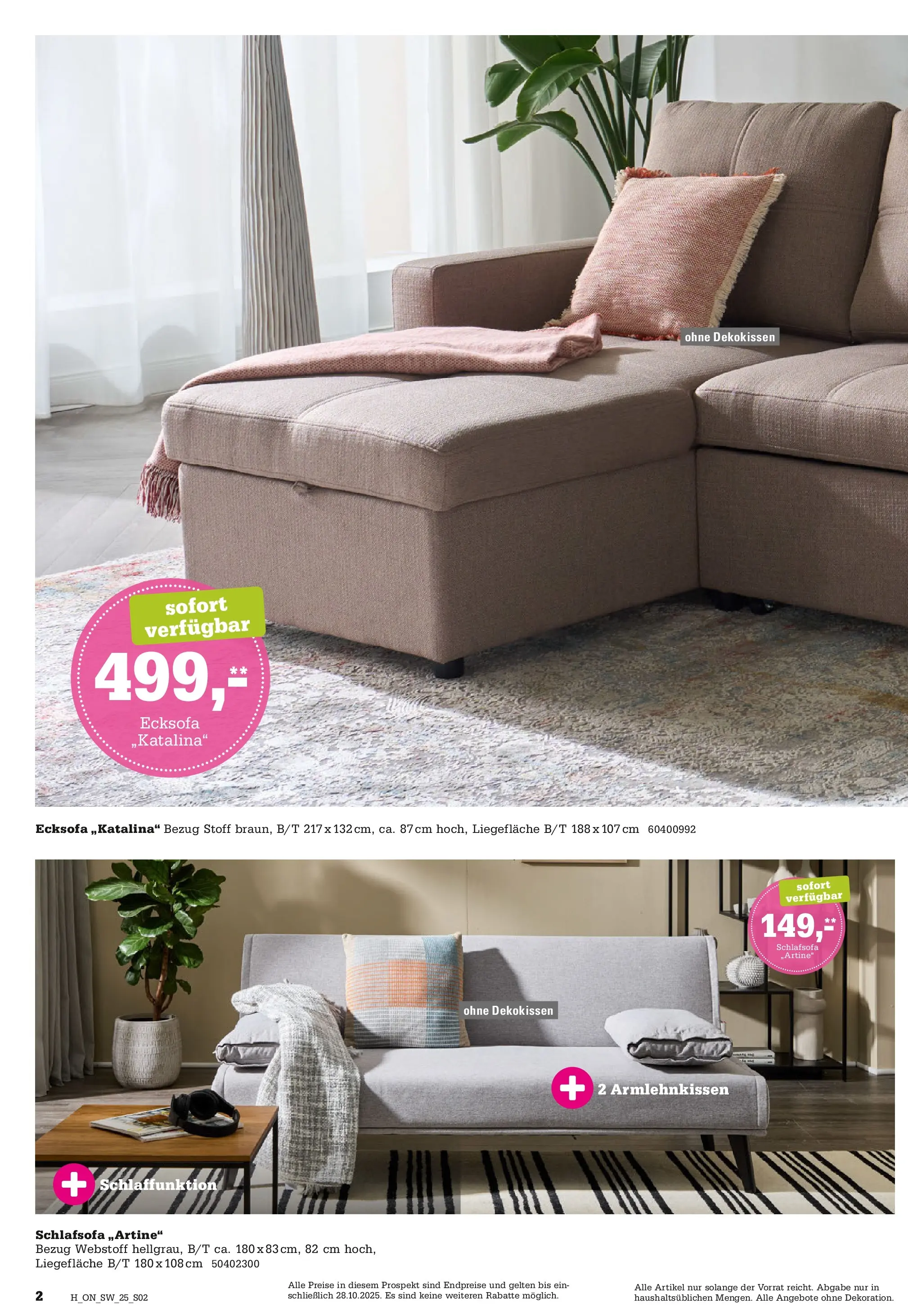 Höffner - Höffner: Express Spezial (ab 14.10.2025) zum Blättern | Seite: 2 | Produkte: Schlafsofa, Ecksofa