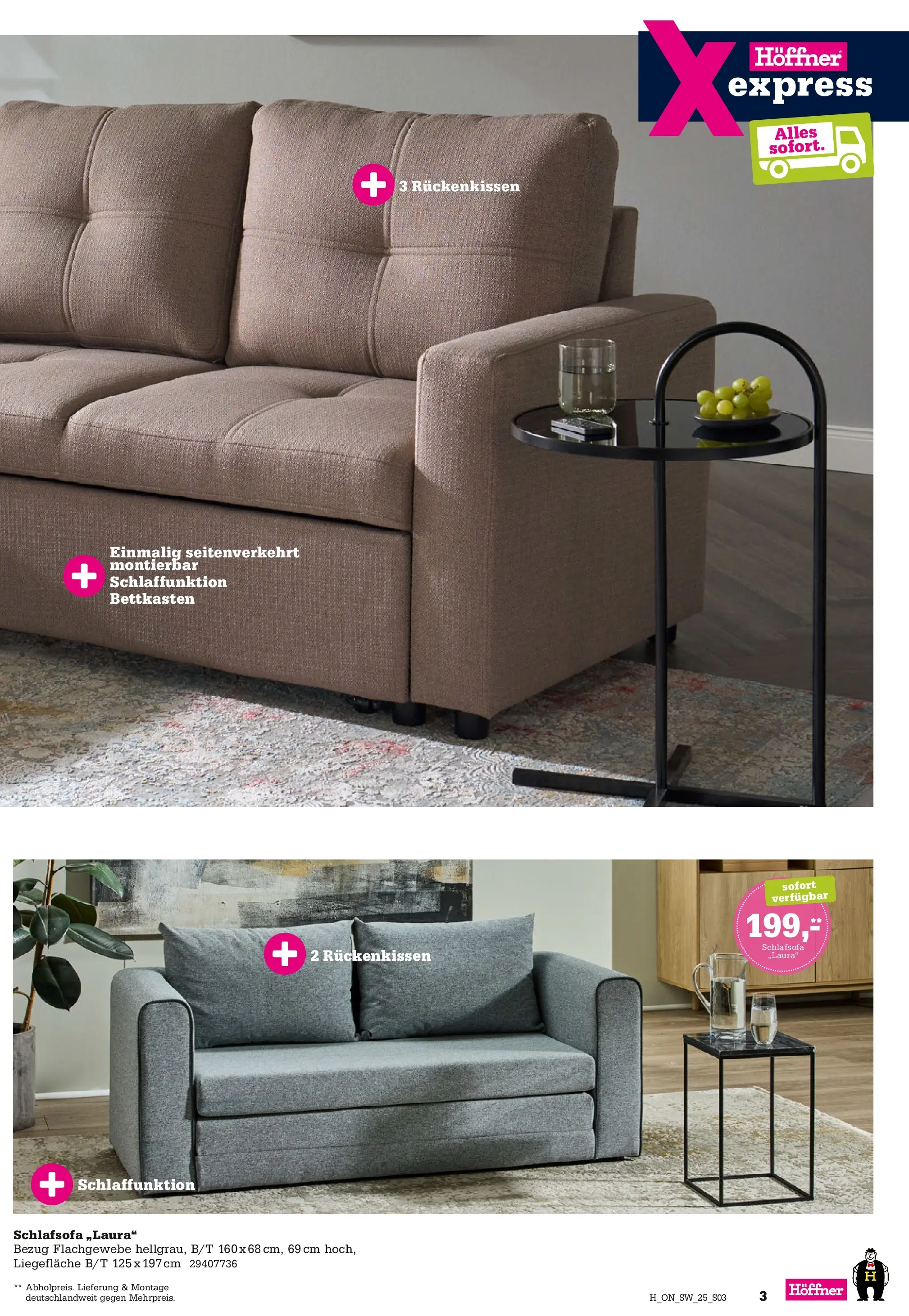 Höffner - Höffner: Express Spezial (ab 14.10.2025) zum Blättern | Seite: 3 | Produkte: Schlafsofa