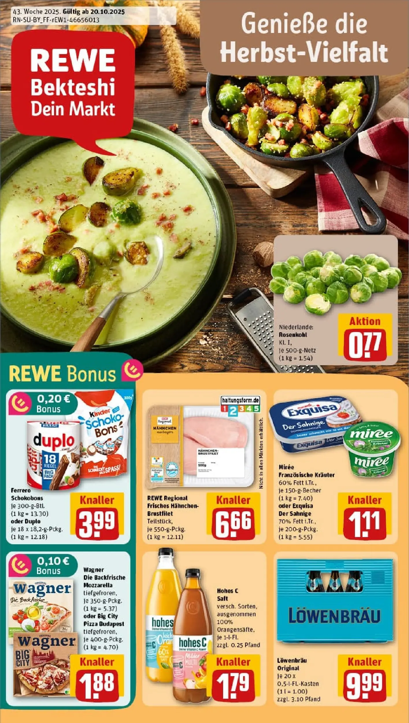 REWE Prospekt ab 19.10.2025 zum Blättern » Angebote | Seite: 1