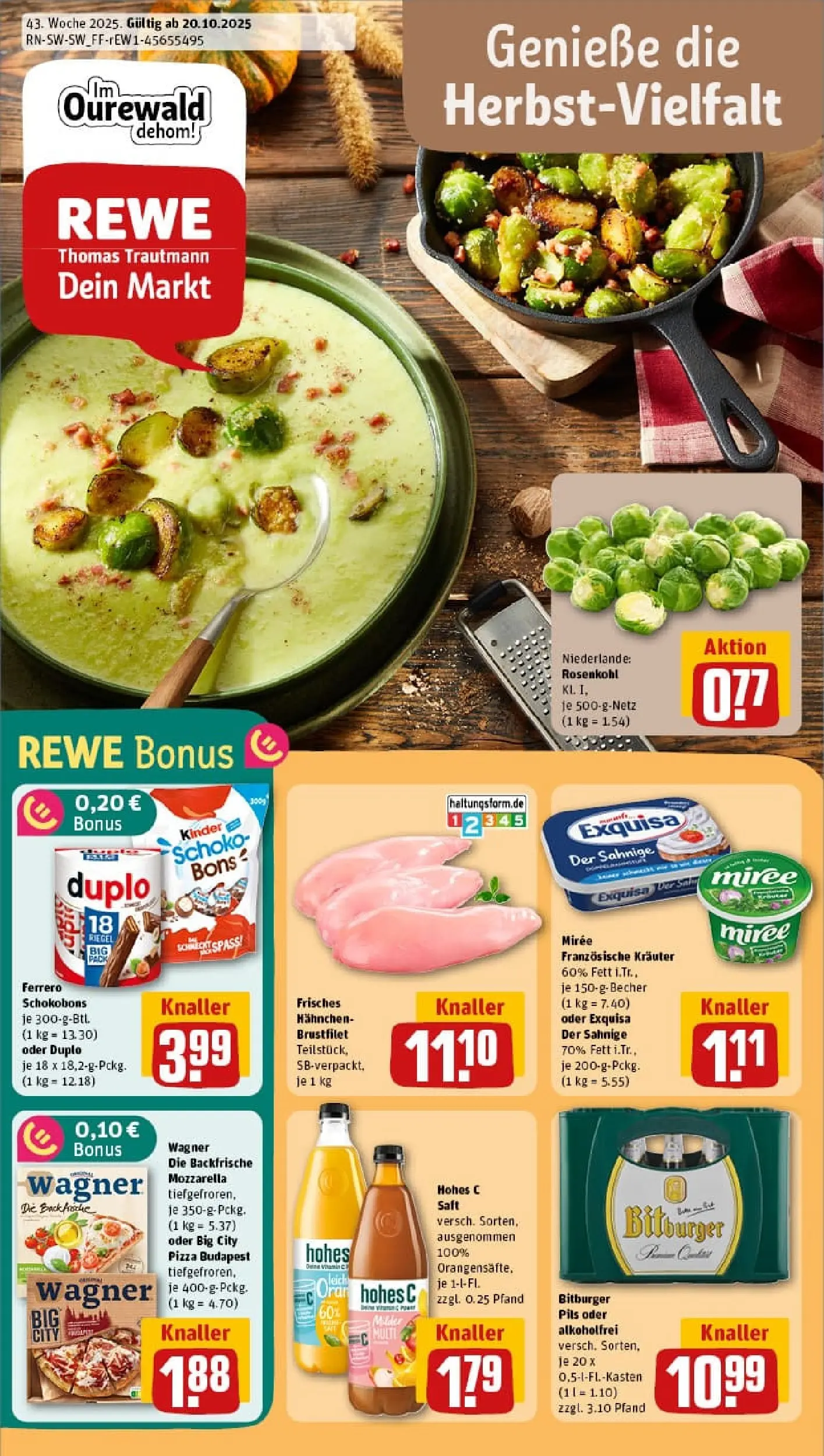 REWE Prospekt ab 19.10.2025 zum Blättern » Angebote | Seite: 1