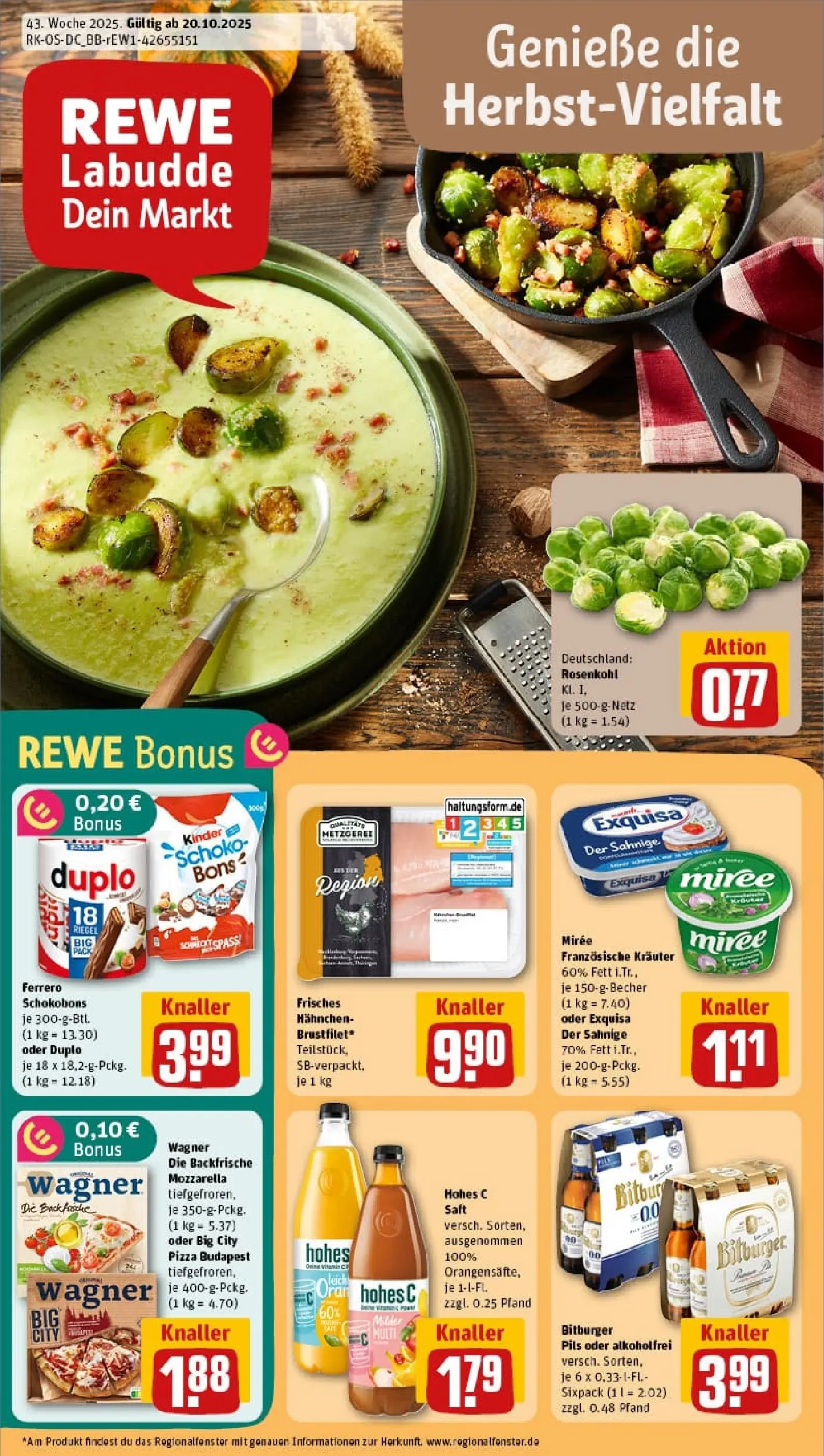 REWE Prospekt ab 19.10.2025 zum Blättern » Angebote | Seite: 1