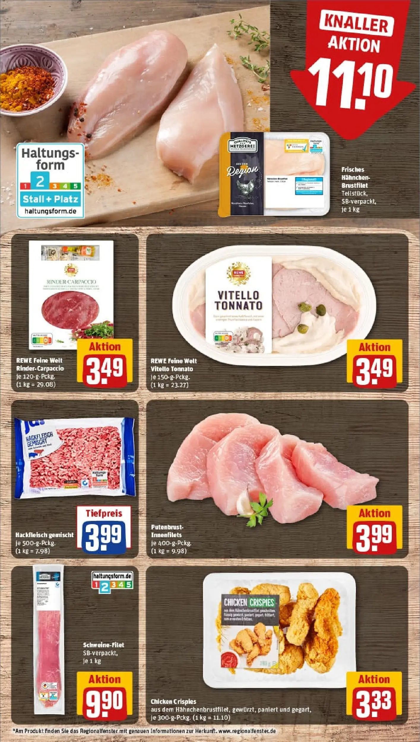 REWE Prospekt ab 19.10.2025 zum Blättern » Angebote | Seite: 10 | Produkte: Hahnchen, Schweinefilet, Hackfleisch