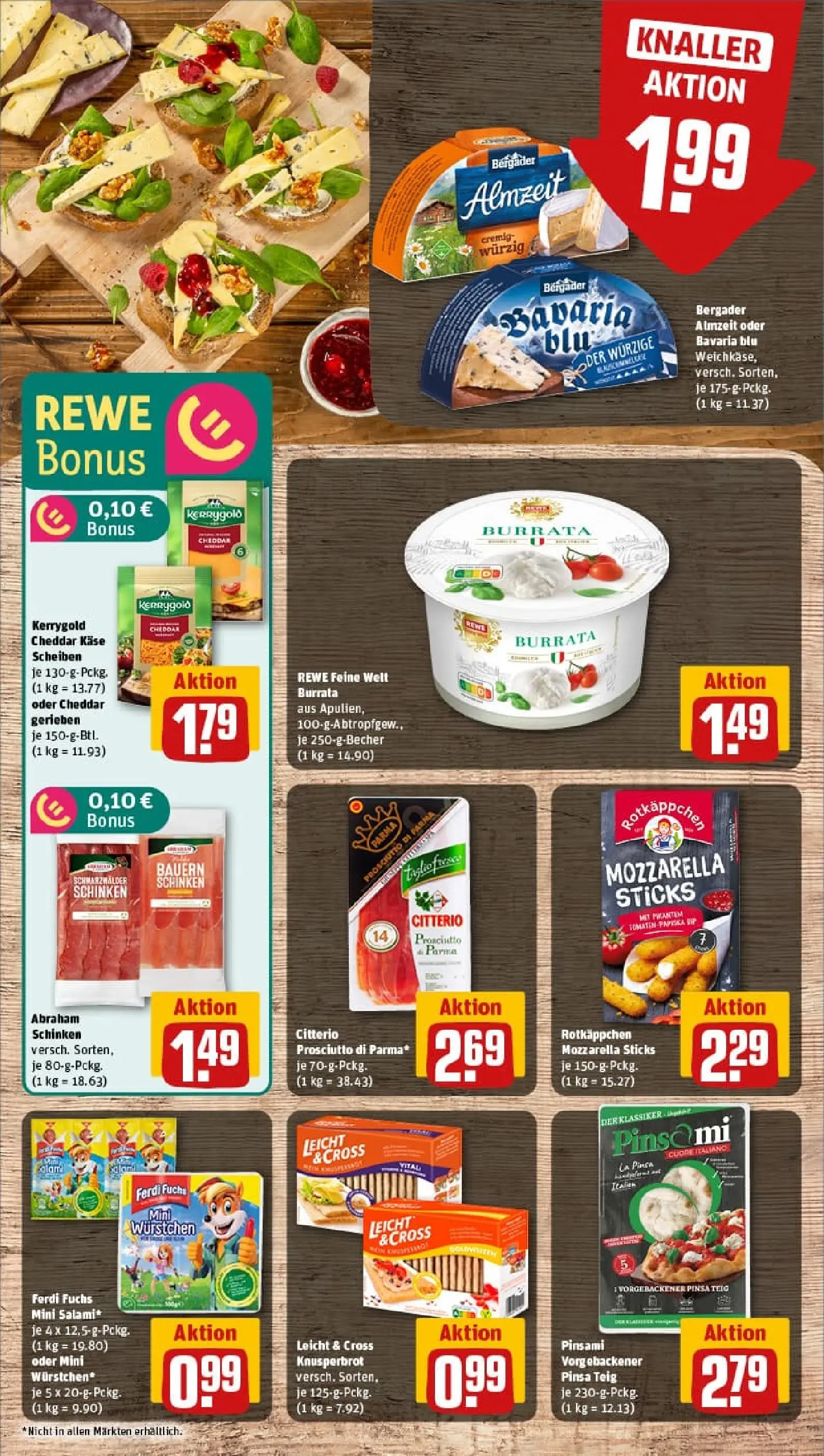 REWE Prospekt ab 19.10.2025 zum Blättern » Angebote | Seite: 11 | Produkte: Käse, Mozzarella, Burrata, Schinken