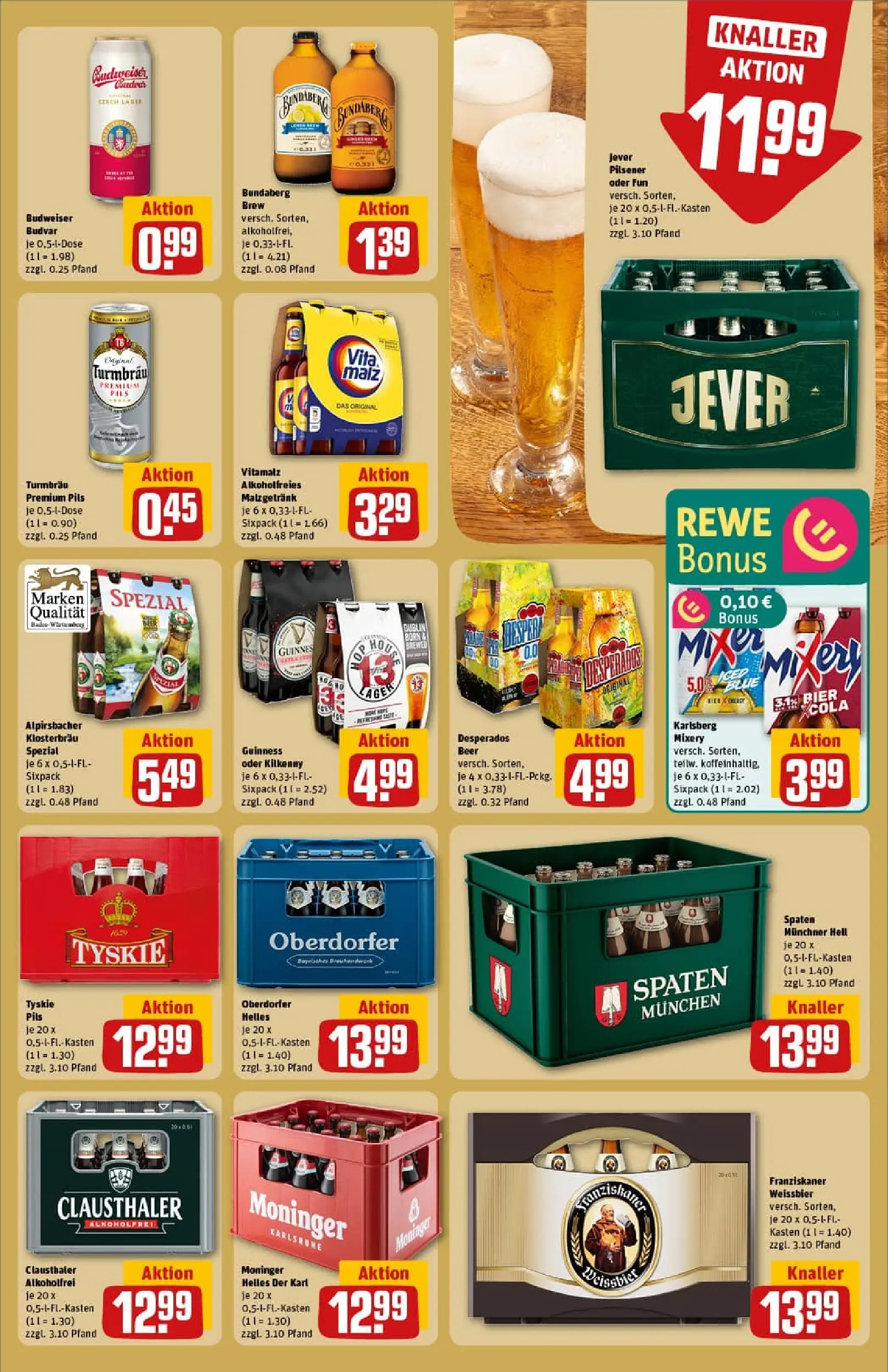 REWE Prospekt ab 19.10.2025 zum Blättern » Angebote | Seite: 23 | Produkte: Franziskaner, Mixer, Tyskie, Desperados