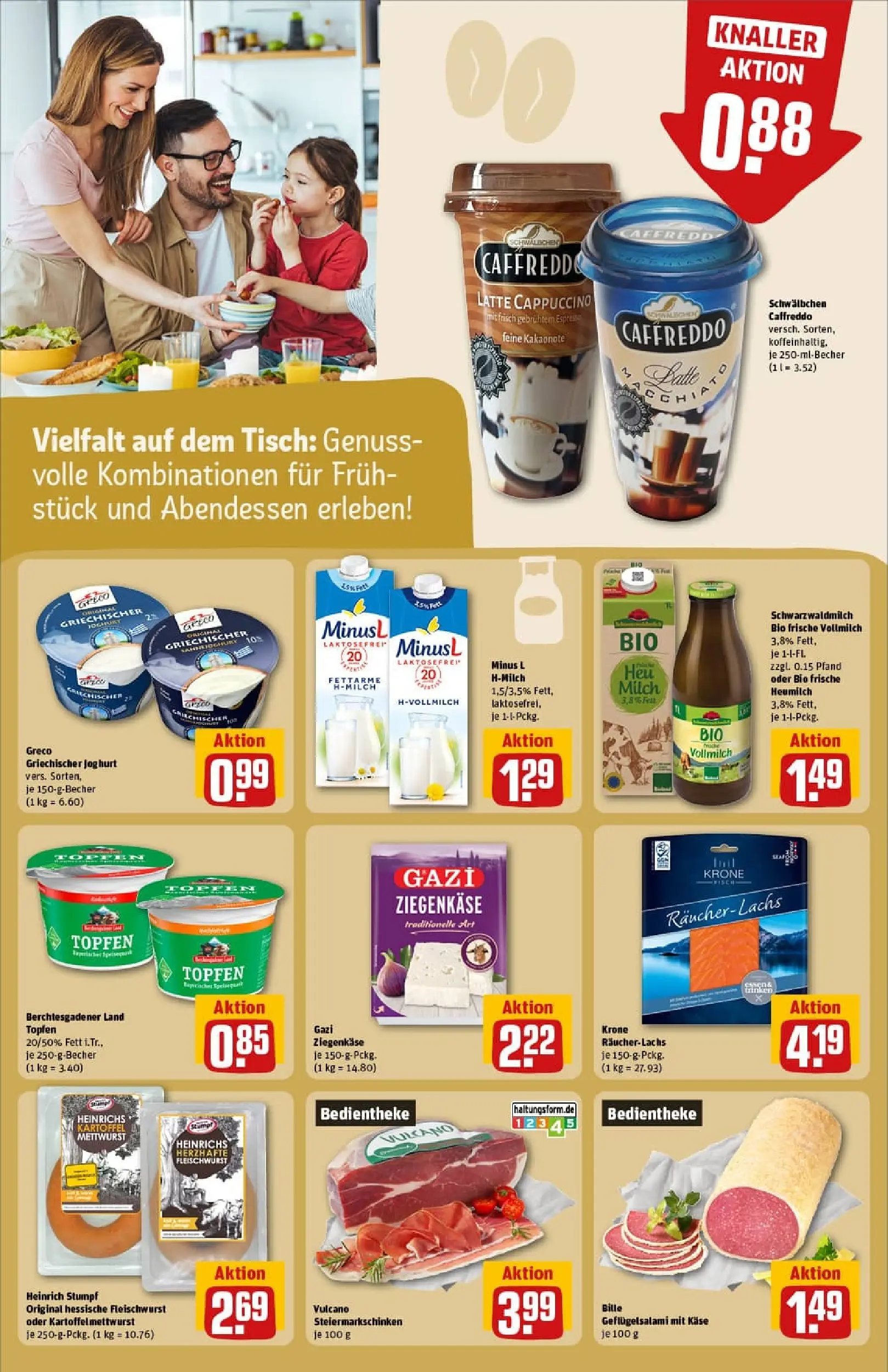REWE Prospekt ab 19.10.2025 zum Blättern » Angebote | Seite: 18 | Produkte: Milch, Käse, Joghurt, Ziegenkäse