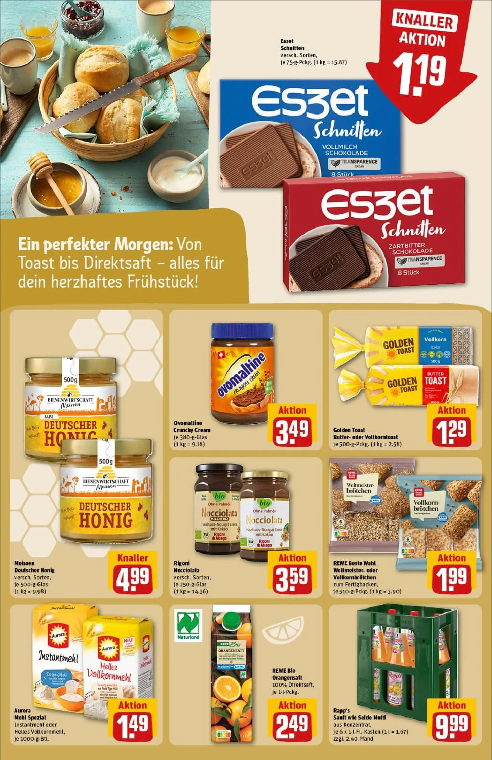 REWE Prospekt ab 19.10.2025 zum Blättern » Angebote | Seite: 19 | Produkte: Mehl, Butter, Toast, Schokolade