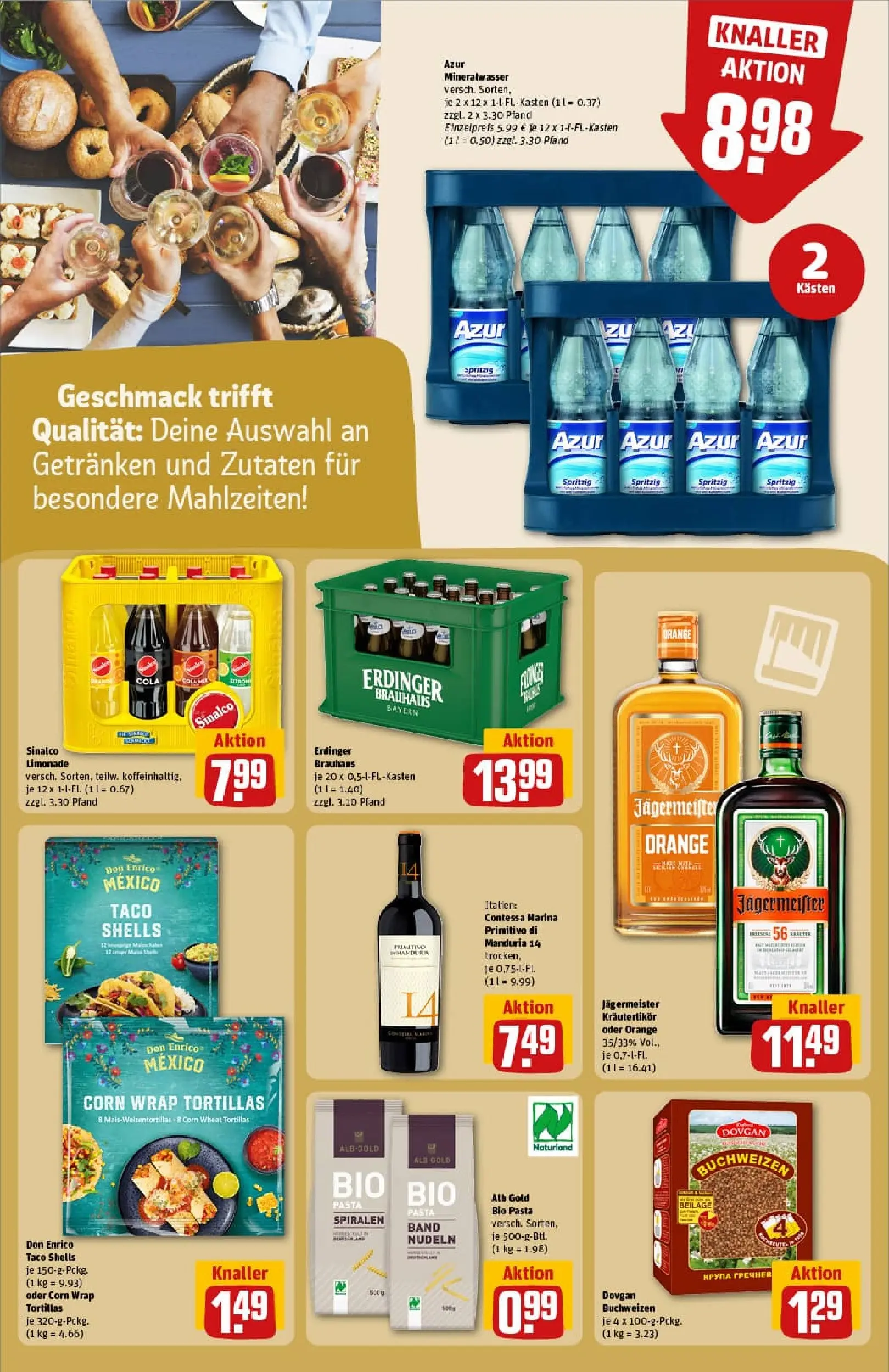 REWE Prospekt ab 19.10.2025 zum Blättern » Angebote | Seite: 21 | Produkte: Cola, Mineralwasser, Jägermeister, Pasta