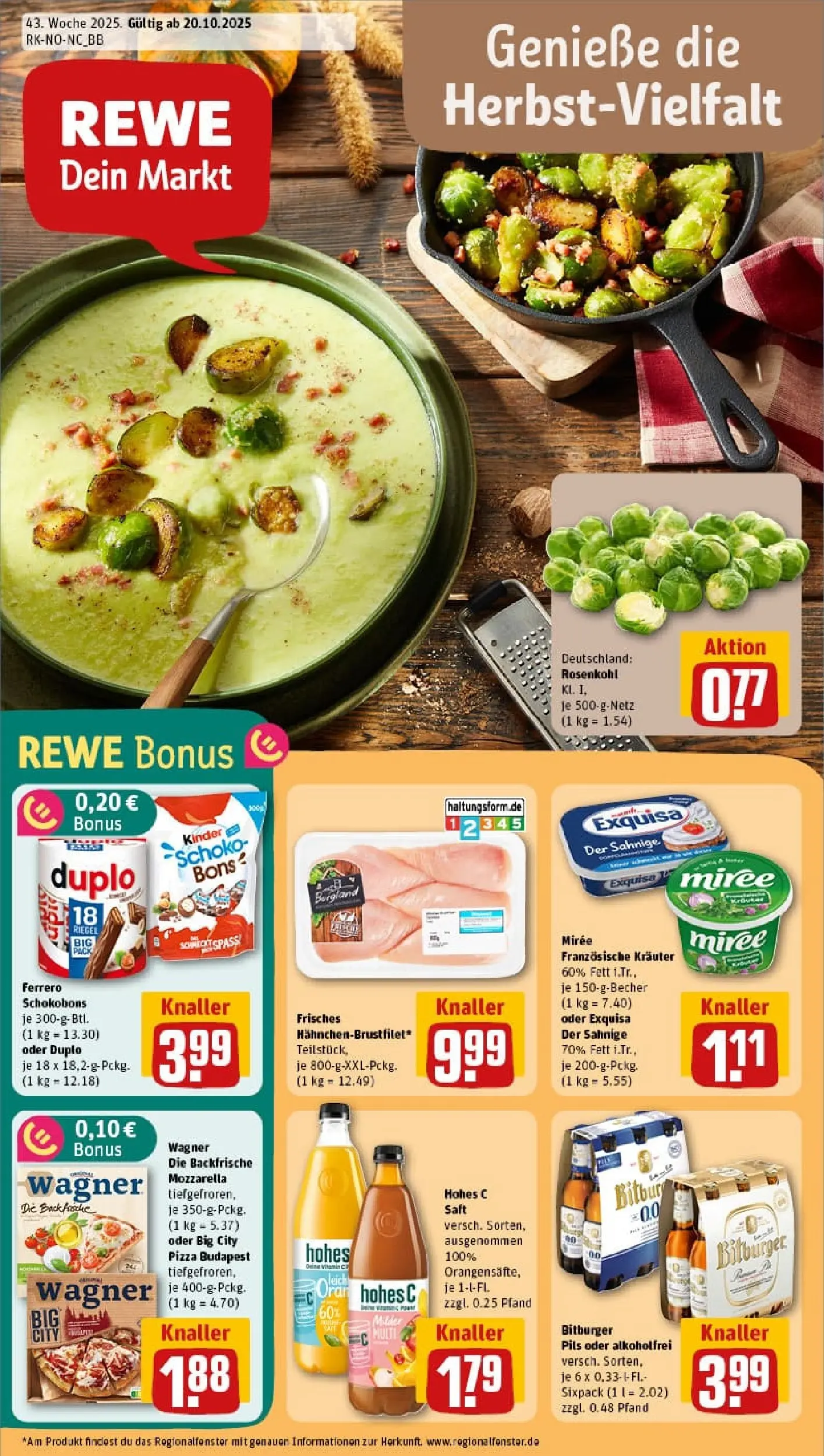 REWE Prospekt ab 19.10.2025 zum Blättern » Angebote | Seite: 1