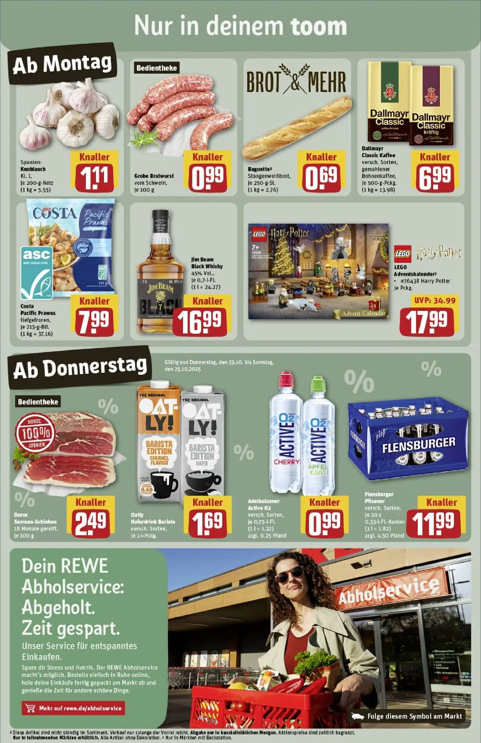 REWE Prospekt ab 19.10.2025 zum Blättern » Angebote | Seite: 5 | Produkte: Whisky, Adelholzener, Oatly, Knoblauch