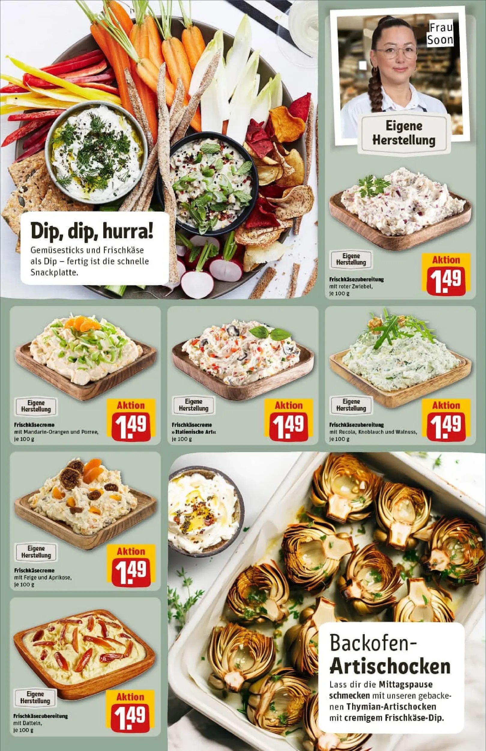 REWE Prospekt ab 19.10.2025 zum Blättern » Angebote | Seite: 15 | Produkte: Knoblauch, Backofen, Frischkase