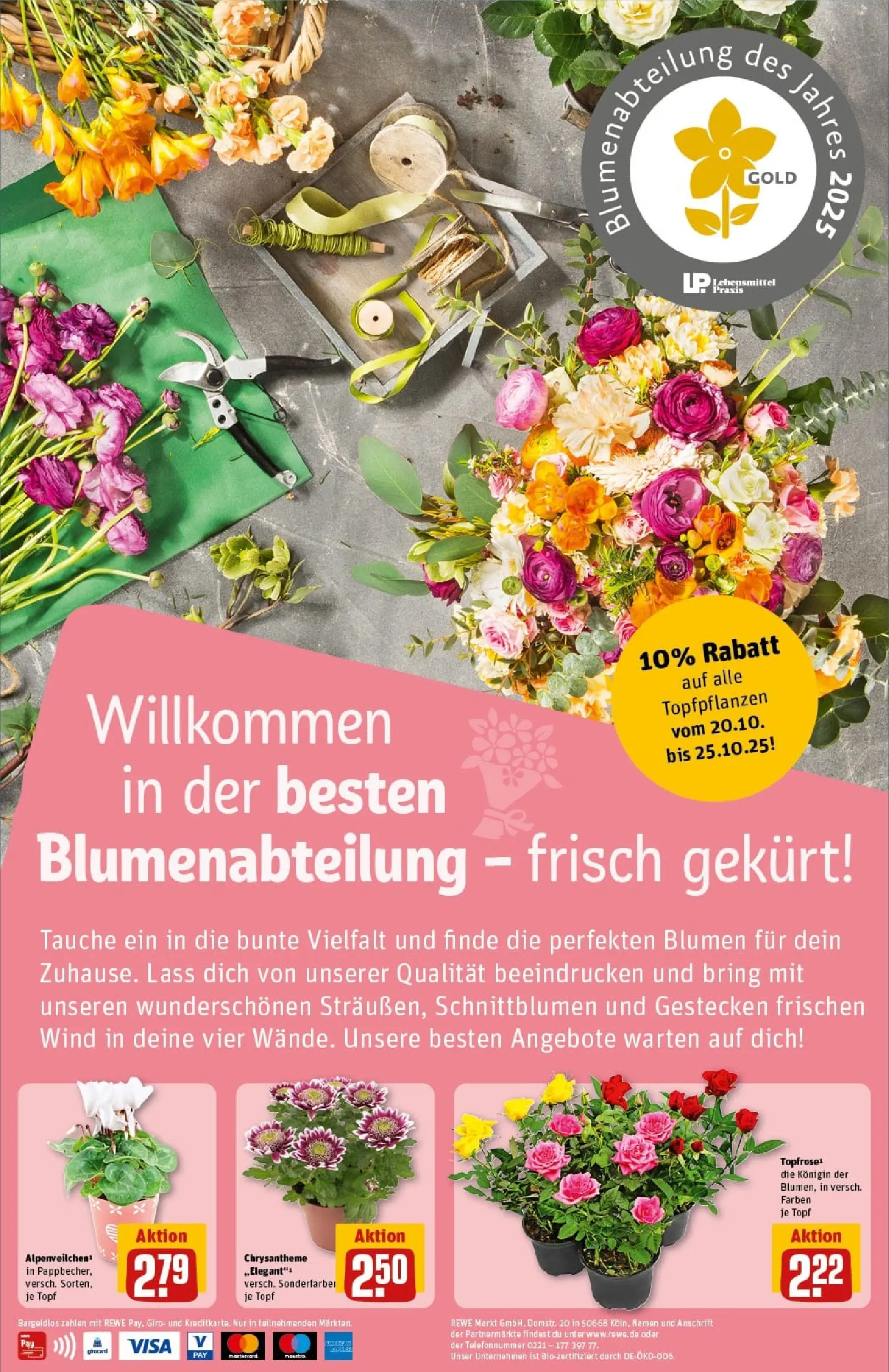 REWE Prospekt ab 19.10.2025 zum Blättern » Angebote | Seite: 4 | Produkte: Blumen