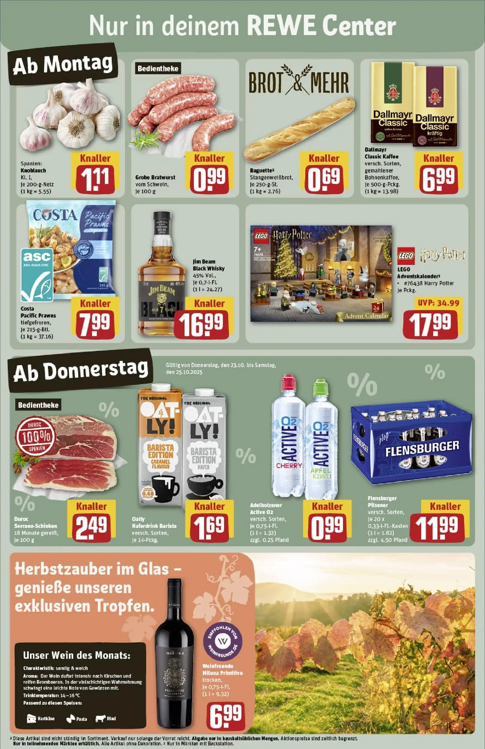 REWE Prospekt ab 19.10.2025 zum Blättern » Angebote | Seite: 5 | Produkte: Bratwurst, Kirschen, Oatly, Knoblauch