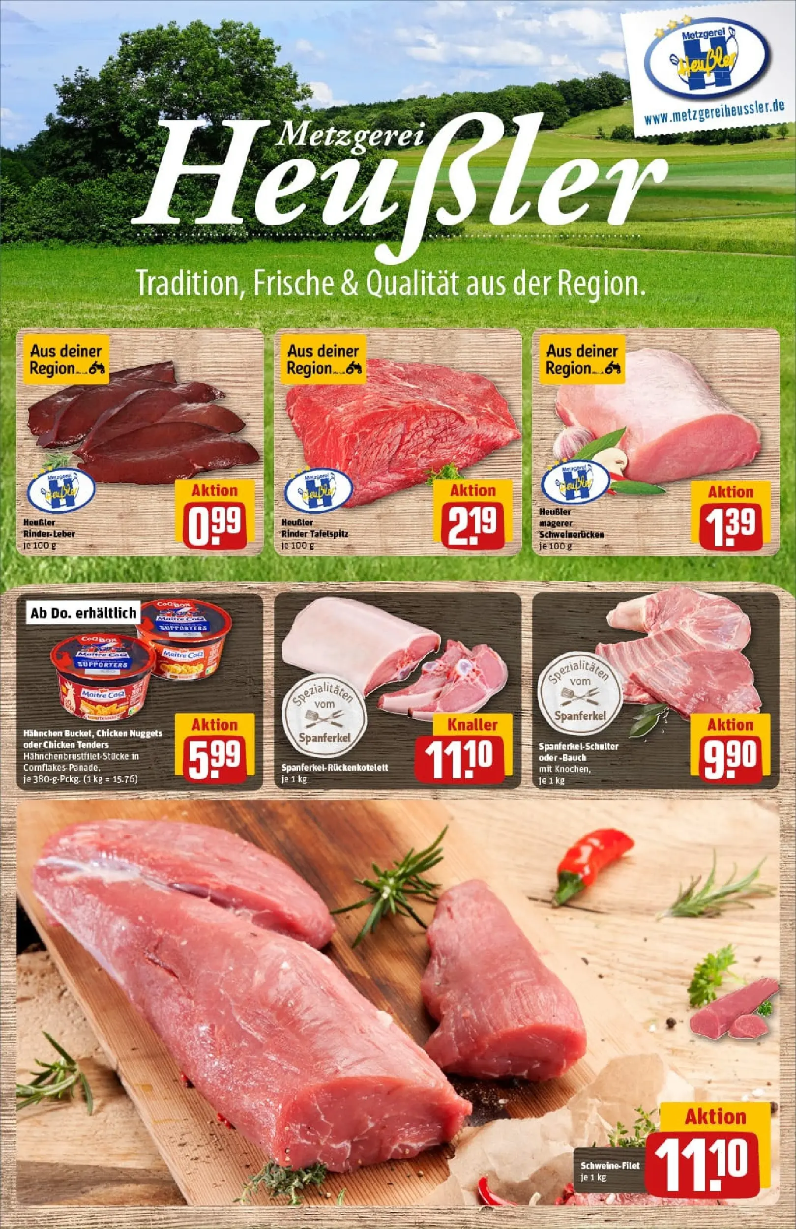 REWE Prospekt ab 19.10.2025 zum Blättern » Angebote | Seite: 10 | Produkte: Tafelspitz, Hahnchen, Schweinefilet, Schweinerucken