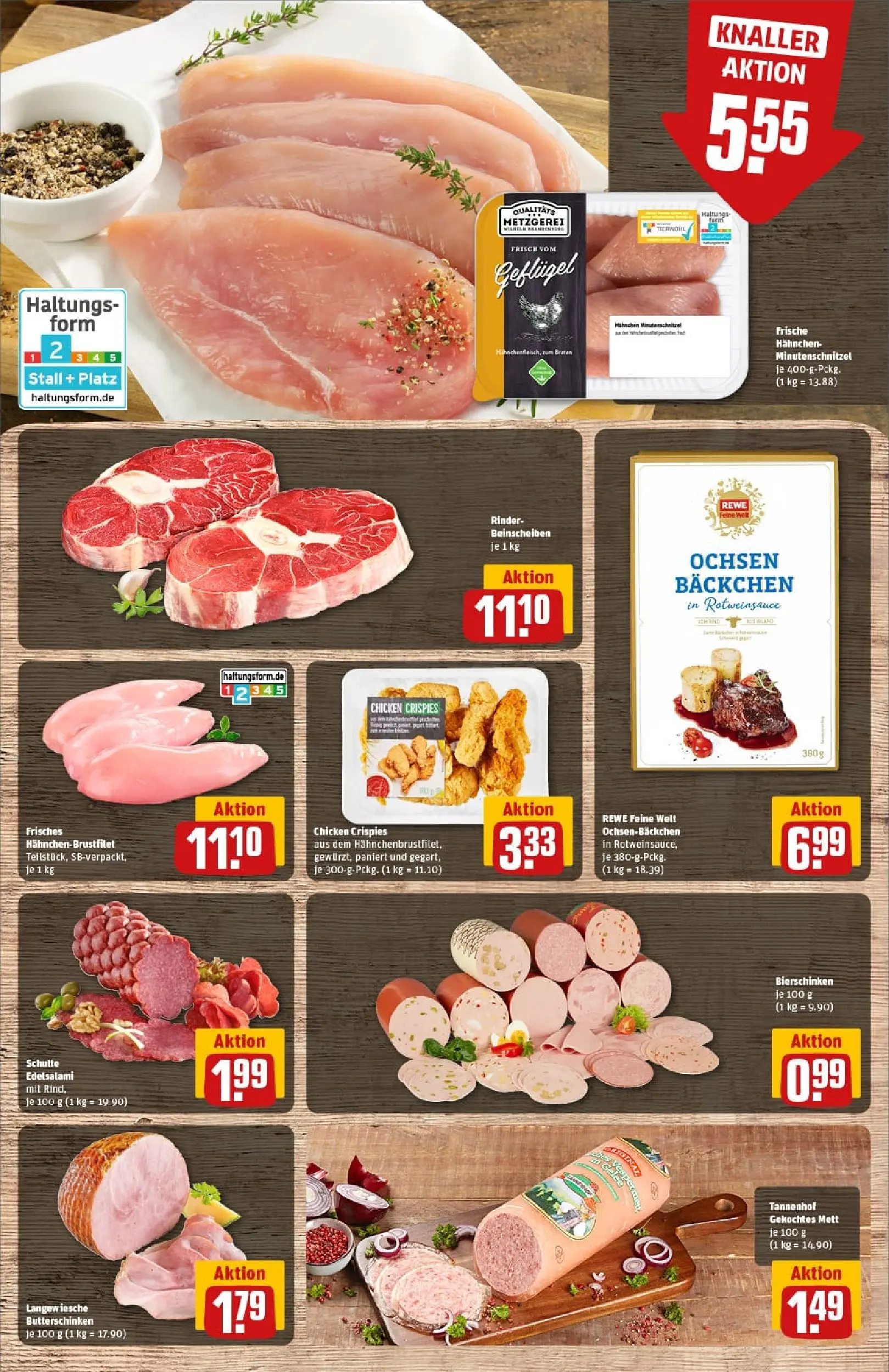 REWE Prospekt ab 19.10.2025 zum Blättern » Angebote | Seite: 11 | Produkte: Hahnchen, Butter, Salami