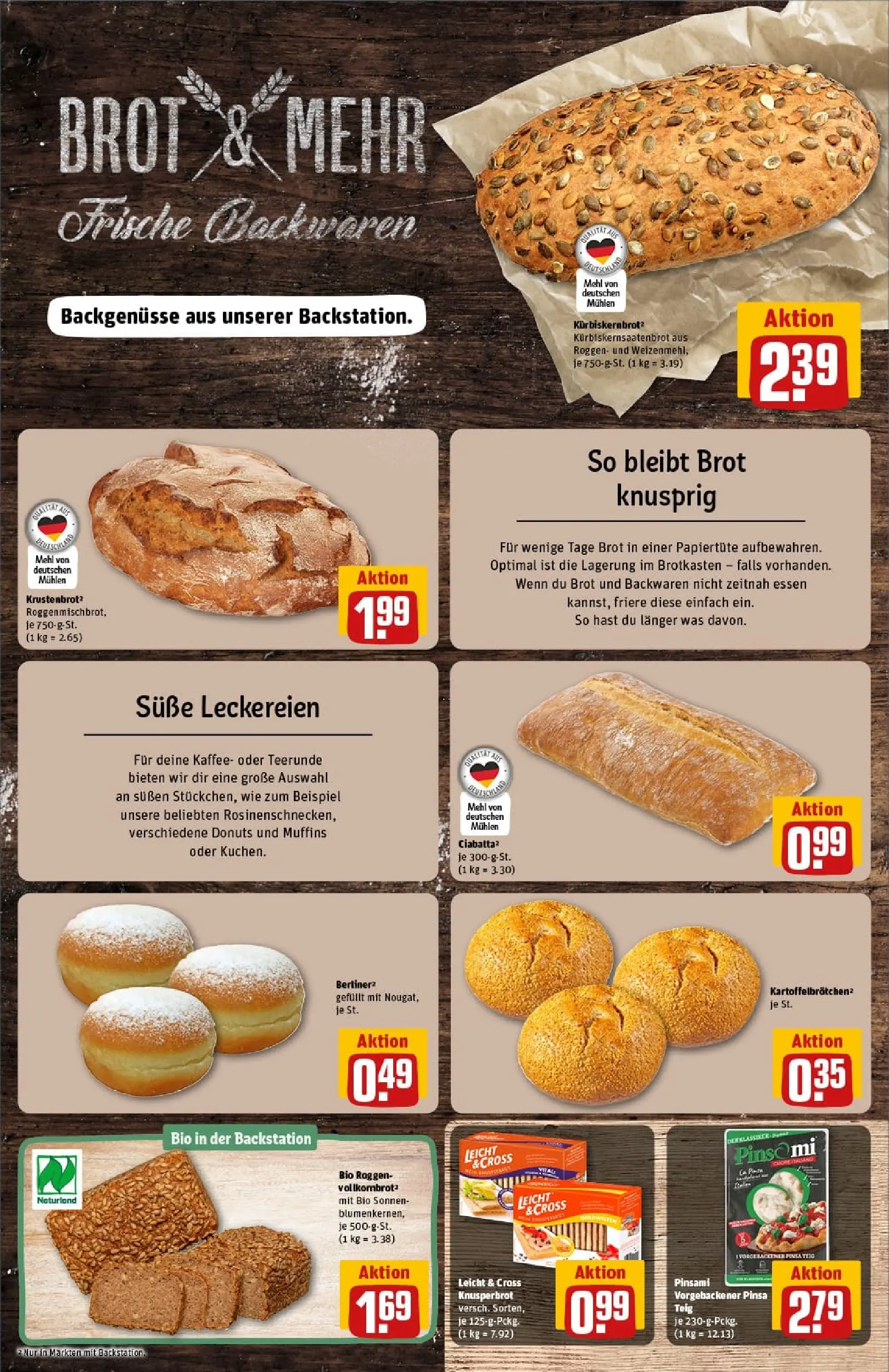 REWE Prospekt ab 19.10.2025 zum Blättern » Angebote | Seite: 13 | Produkte: Berliner, Donuts, Brot, Pizza
