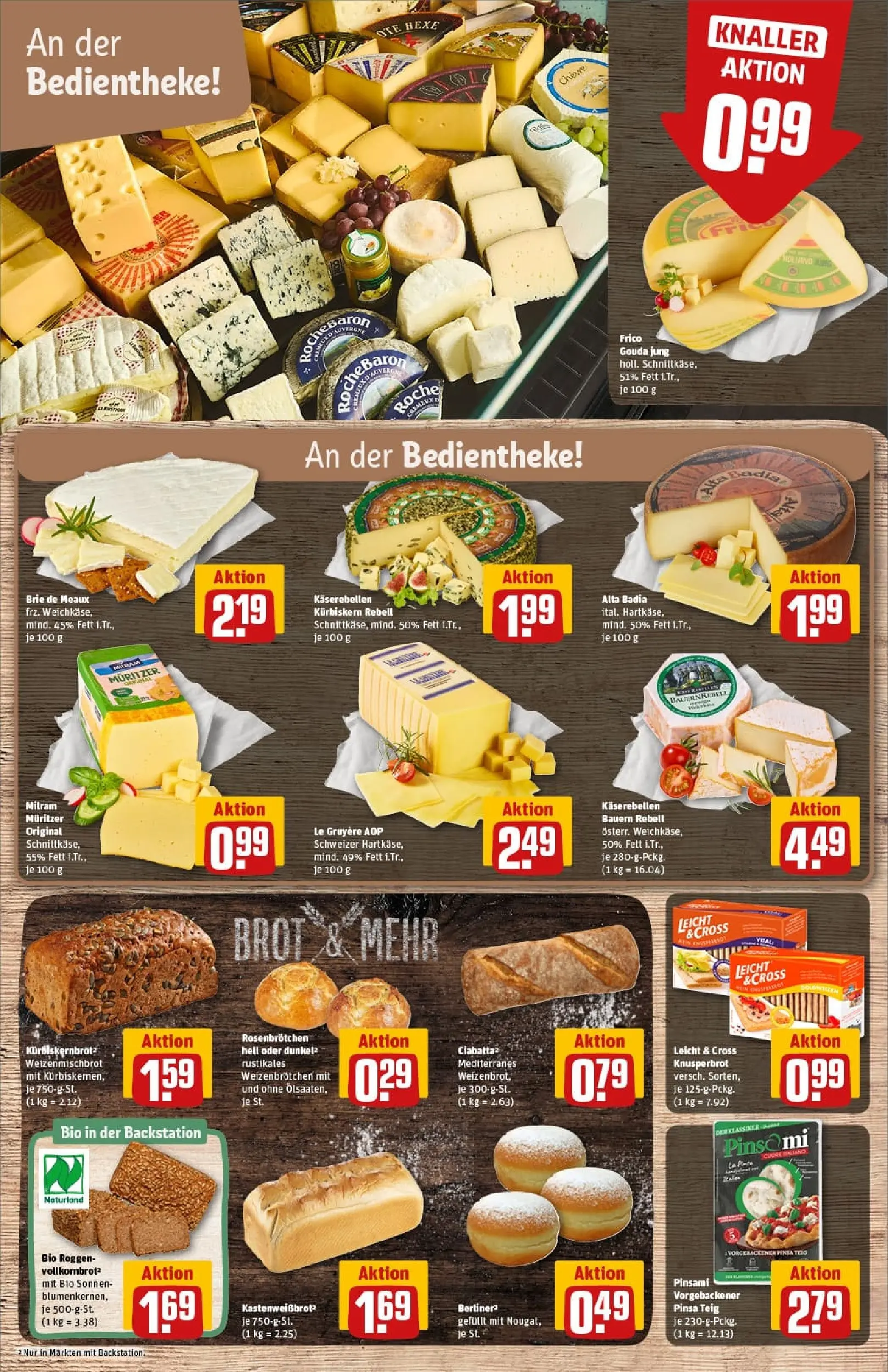 REWE Prospekt ab 19.10.2025 zum Blättern » Angebote | Seite: 13 | Produkte: Berliner, Gouda, Milram, Brot