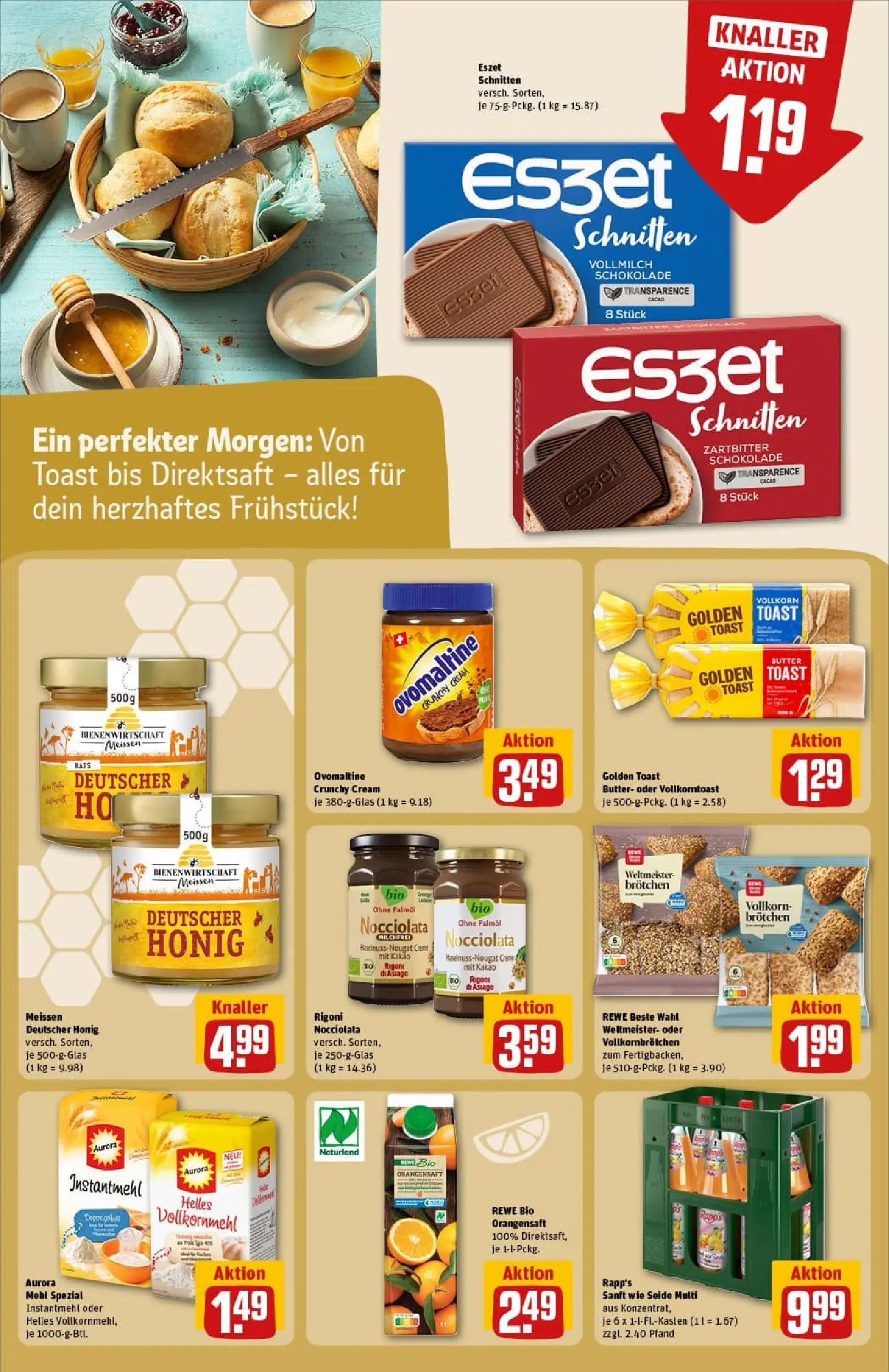 REWE Prospekt ab 19.10.2025 zum Blättern » Angebote | Seite: 19 | Produkte: Ovomaltine, Mehl, Schokolade, Orangensaft