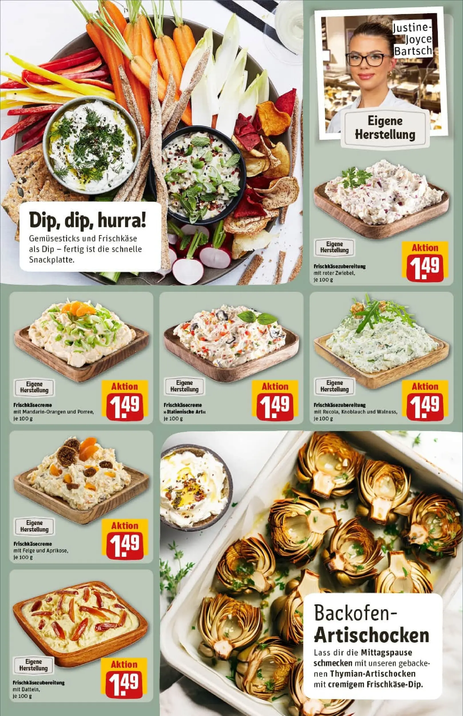 REWE Prospekt ab 19.10.2025 zum Blättern » Angebote | Seite: 15 | Produkte: Knoblauch, Backofen, Frischkase