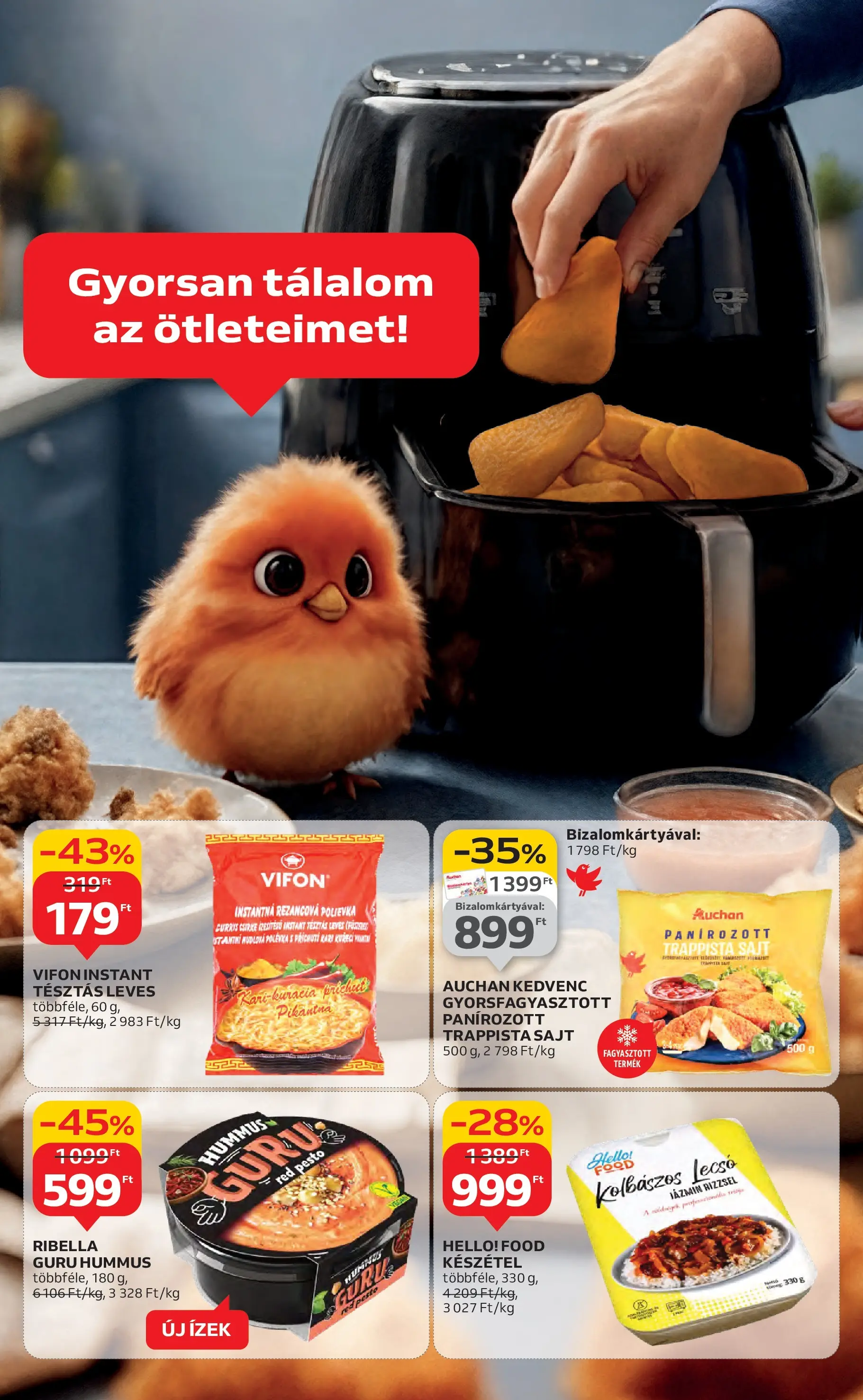 Akciós újság új Auchan - 2025.10.16. -tól/töl ⏳ | Oldal: 5 | Termékek: Pesto, Sajt, Trappista sajt, Készétel Auchan Akciós újság Székesfehérvár - 2025.10.16. -tól/töl > akció, lapozható szórólap 🛍️ | Oldal: 5 | Termékek: Pesto, Sajt, Trappista sajt, Készétel