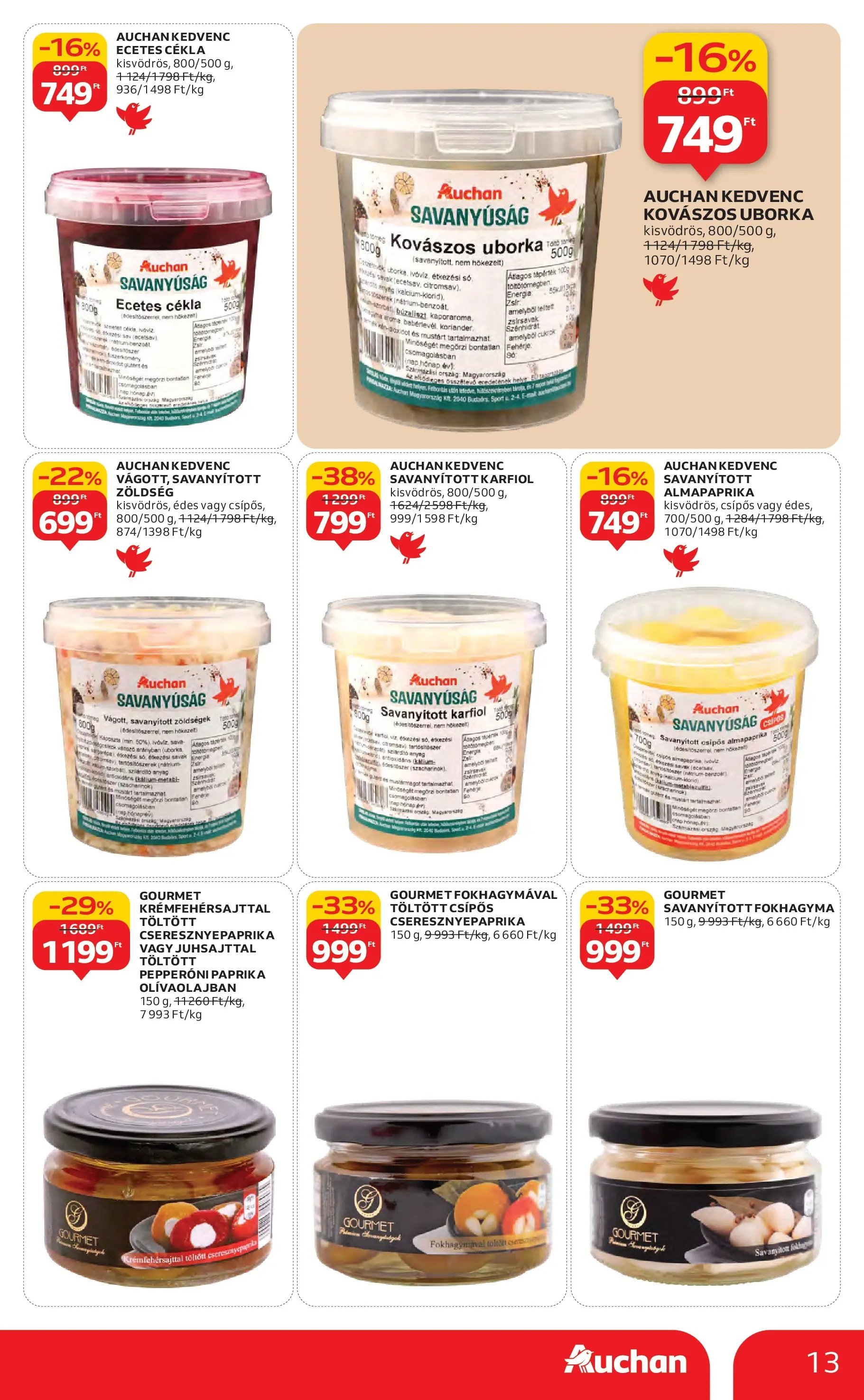 Akciós újság új Auchan - 2025.10.16. -tól/töl ⏳ | Oldal: 13 | Termékek: Fokhagyma, Káposzta, Karfiol, Uborka Auchan Akciós újság Székesfehérvár - 2025.10.16. -tól/töl > akció, lapozható szórólap 🛍️ | Oldal: 13 | Termékek: Fokhagyma, Káposzta, Karfiol, Uborka