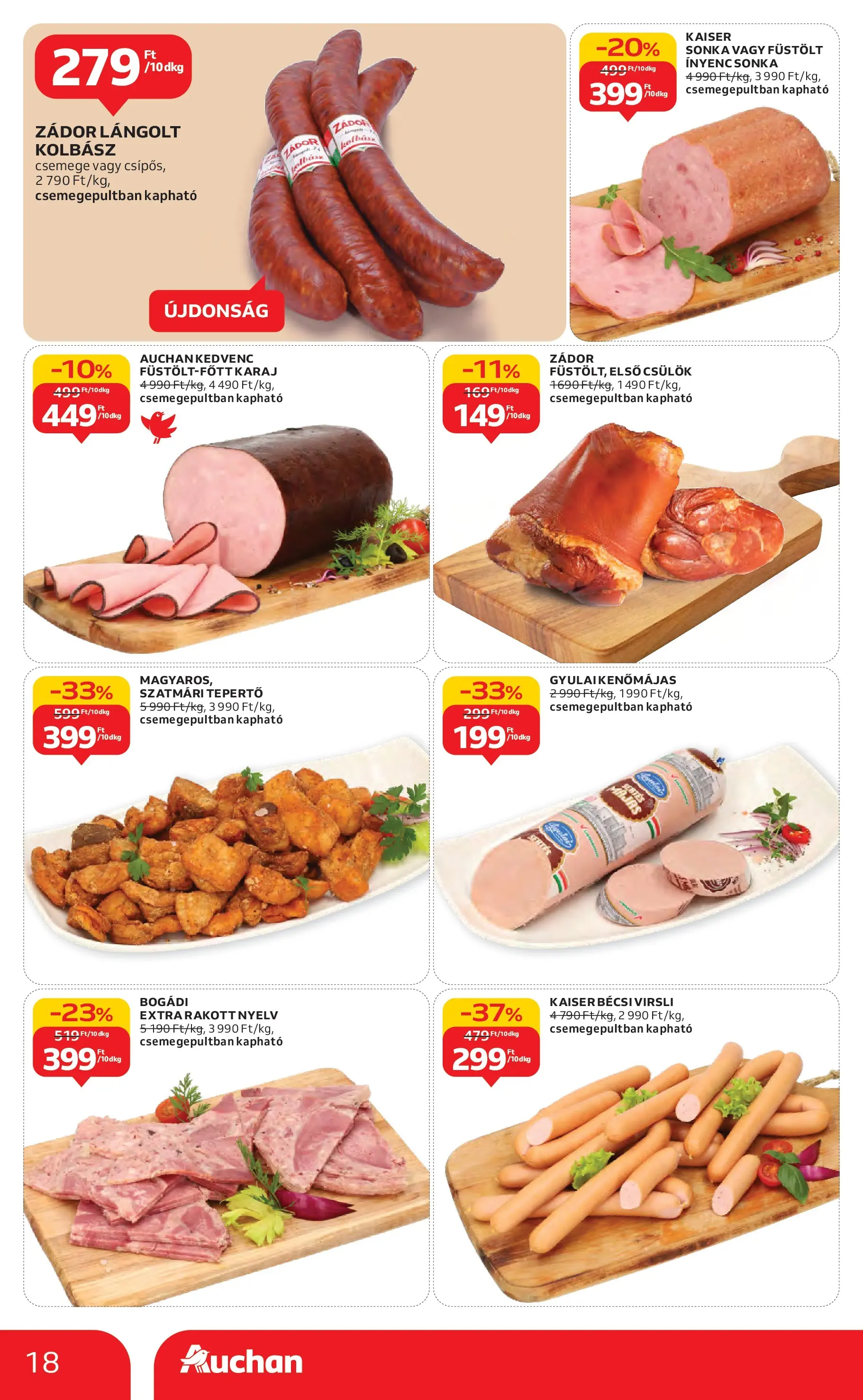 Akciós újság új Auchan - 2025.10.16. -tól/töl ⏳ | Oldal: 18 | Termékek: Kolbász, Sonka, Karaj Auchan Akciós újság Székesfehérvár - 2025.10.16. -tól/töl > akció, lapozható szórólap 🛍️ | Oldal: 18 | Termékek: Kolbász, Sonka, Karaj
