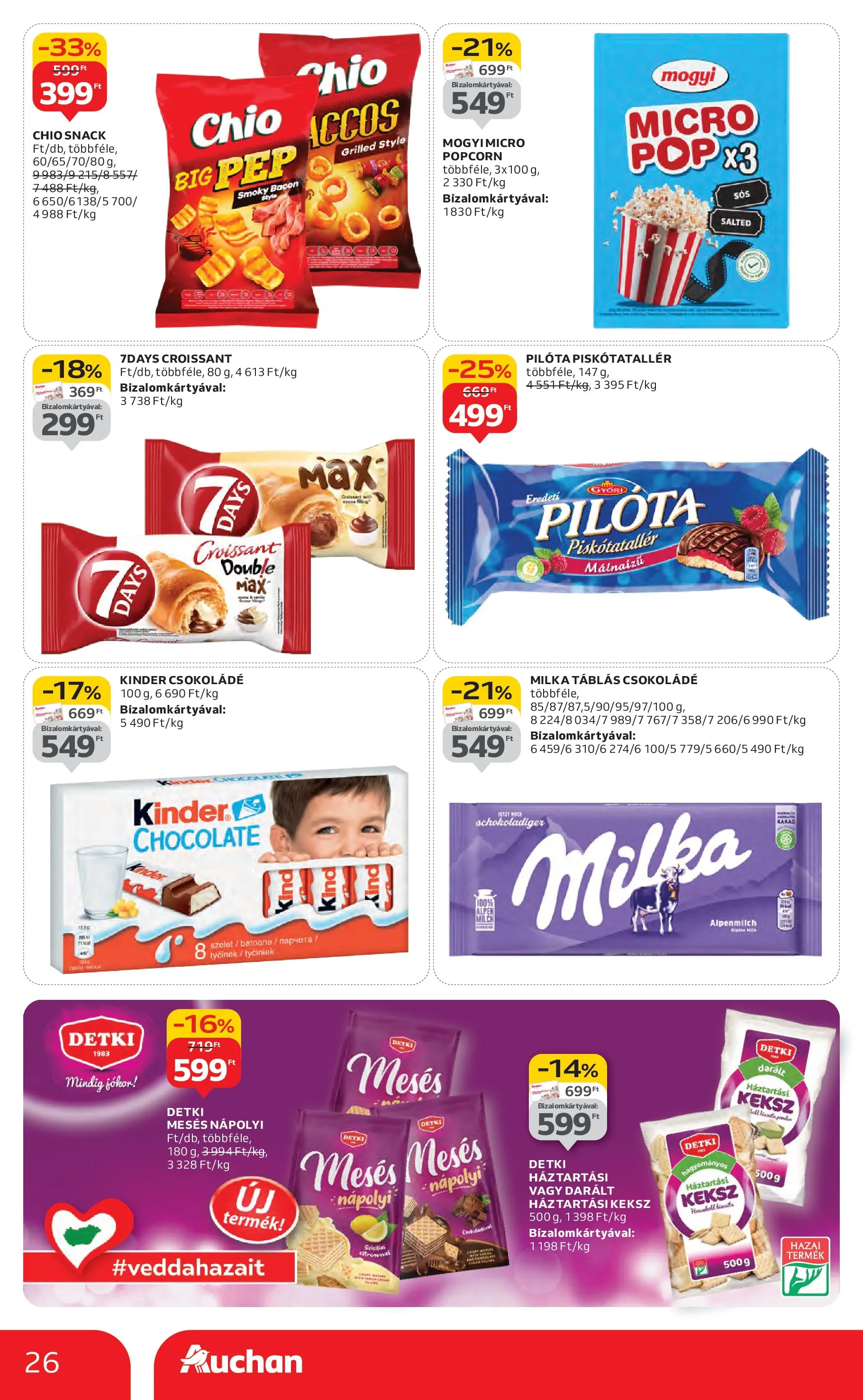 Akciós újság új Auchan - 2025.10.16. -tól/töl ⏳ | Oldal: 26 | Termékek: Croissant, Popcorn, Csokoládé, Nápolyi Auchan Akciós újság Székesfehérvár - 2025.10.16. -tól/töl > akció, lapozható szórólap 🛍️ | Oldal: 26 | Termékek: Croissant, Popcorn, Csokoládé, Nápolyi
