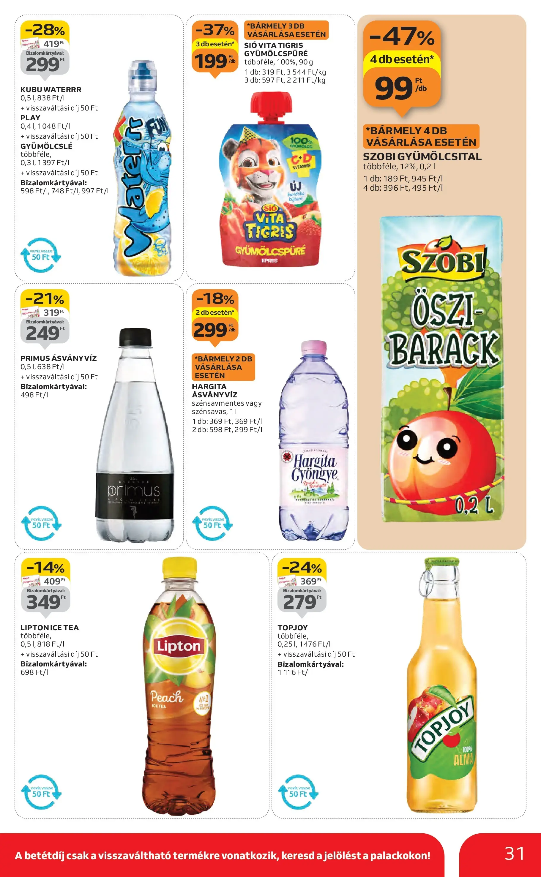 Akciós újság új Auchan - 2025.10.16. -tól/töl ⏳ | Oldal: 31 | Termékek: Gyümölcslé, Gyümölcsital, Alma, Tea Auchan Akciós újság Székesfehérvár - 2025.10.16. -tól/töl > akció, lapozható szórólap 🛍️ | Oldal: 31 | Termékek: Gyümölcslé, Gyümölcsital, Alma, Tea