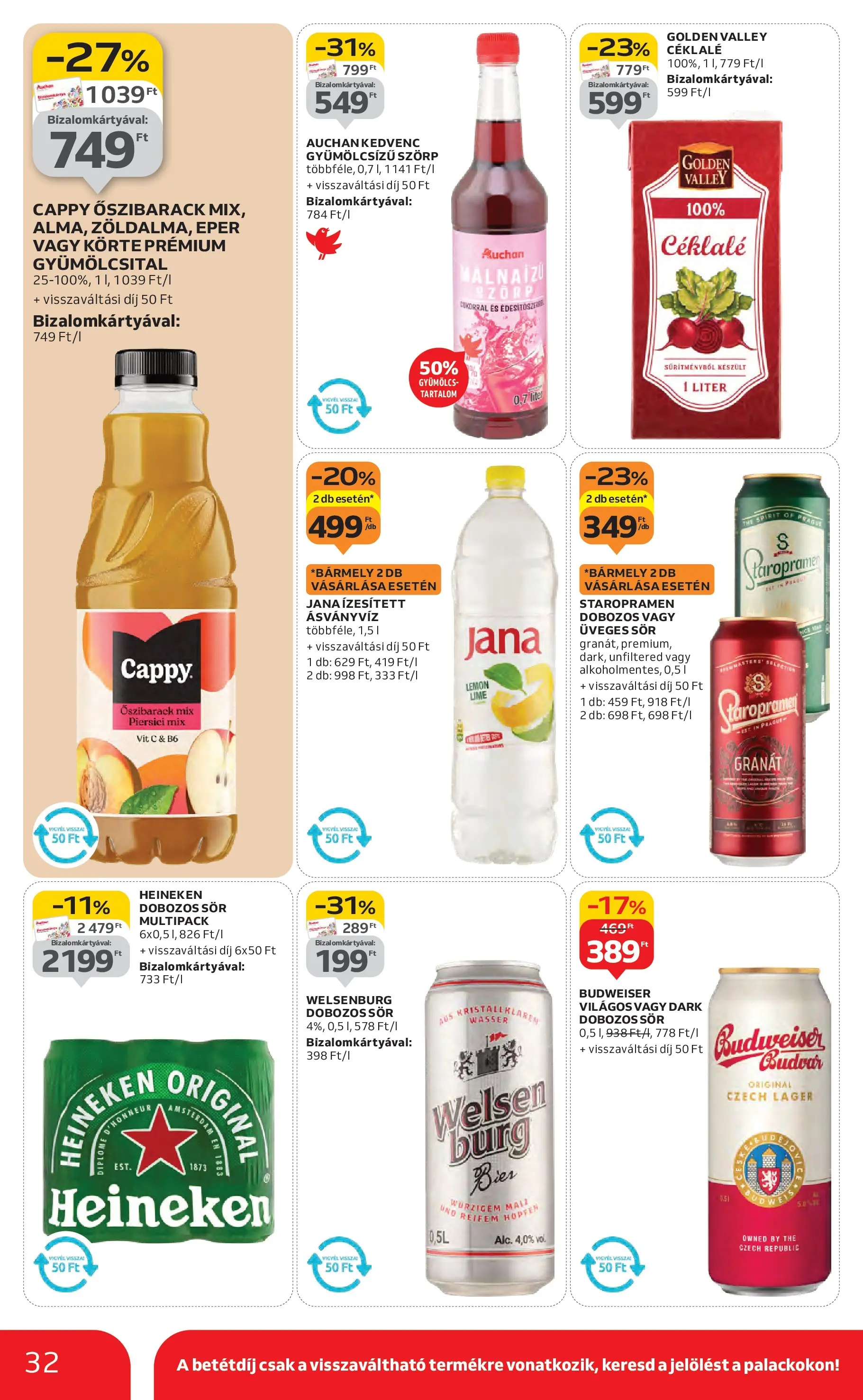 Akciós újság új Auchan - 2025.10.16. -tól/töl ⏳ | Oldal: 32 | Termékek: Gyümölcs, Heineken, Dobozos sör, Sör Auchan Akciós újság Székesfehérvár - 2025.10.16. -tól/töl > akció, lapozható szórólap 🛍️ | Oldal: 32 | Termékek: Gyümölcs, Heineken, Dobozos sör, Sör