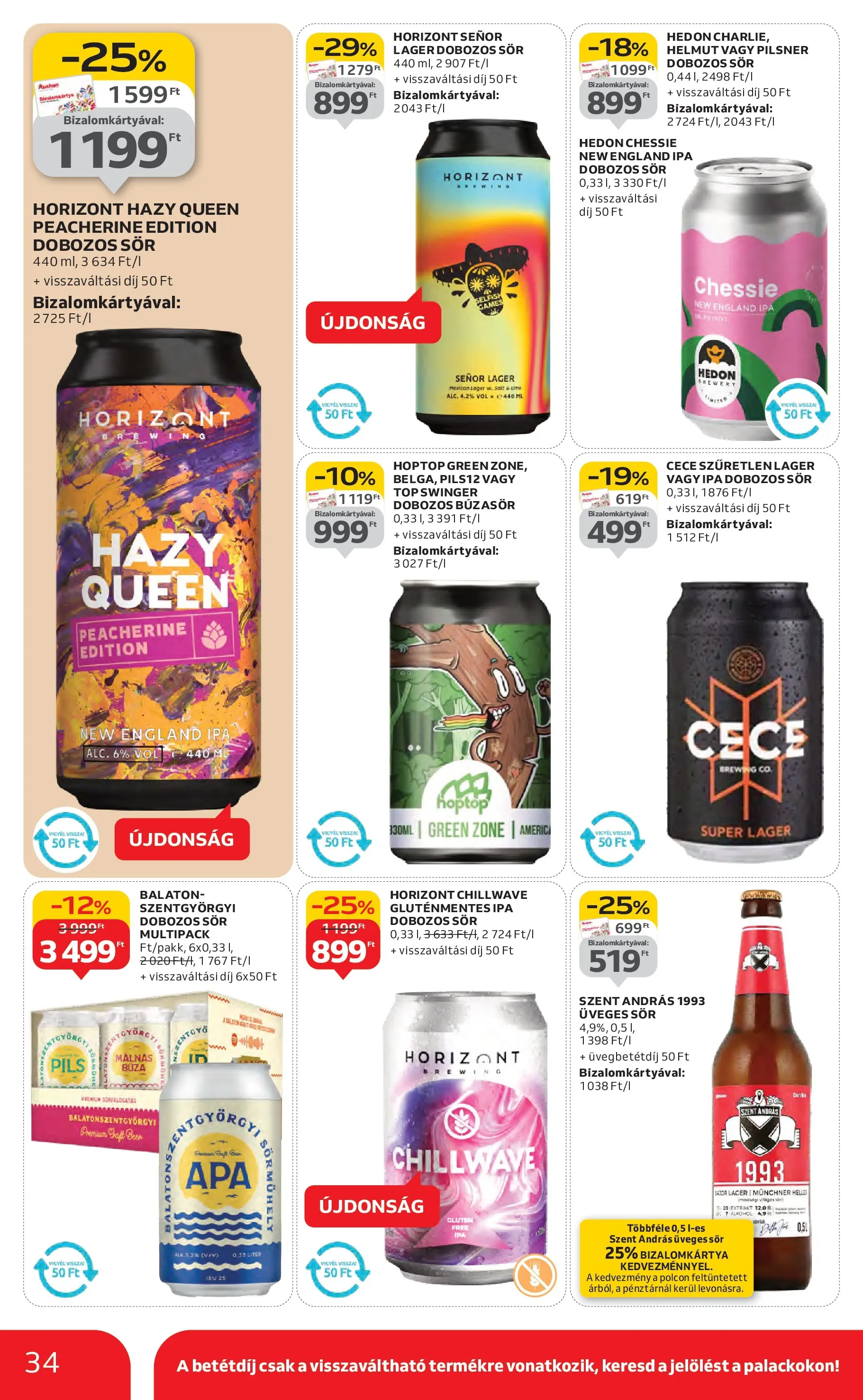 Akciós újság új Auchan - 2025.10.16. -tól/töl ⏳ | Oldal: 34 | Termékek: Lime, Búzasör, Dobozos sör, Sör Auchan Akciós újság Székesfehérvár - 2025.10.16. -tól/töl > akció, lapozható szórólap 🛍️ | Oldal: 34 | Termékek: Lime, Búzasör, Dobozos sör, Sör