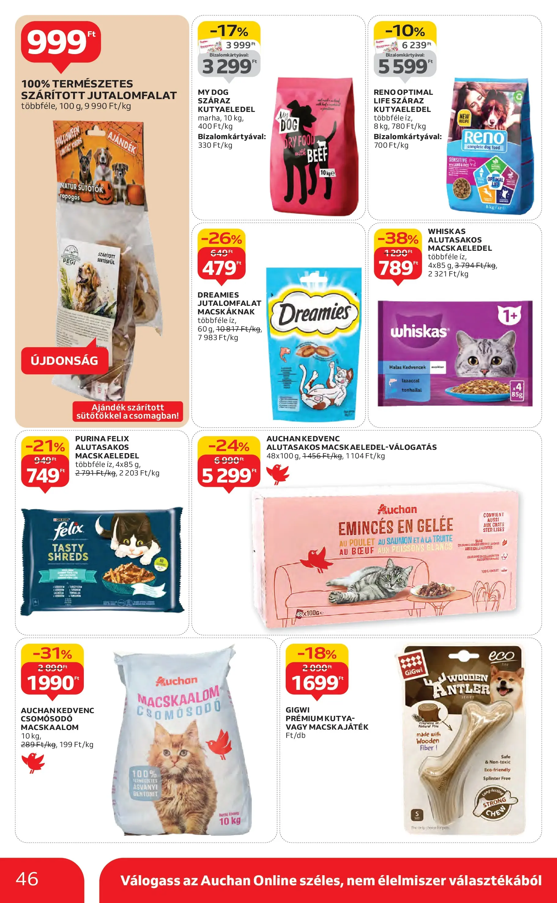 Akciós újság új Auchan - 2025.10.16. -tól/töl ⏳ | Oldal: 46 | Termékek: Sütőtök, Macskaeledel, Kutyaeledel, Whiskas Auchan Akciós újság Székesfehérvár - 2025.10.16. -tól/töl > akció, lapozható szórólap 🛍️ | Oldal: 46 | Termékek: Sütőtök, Macskaeledel, Kutyaeledel, Whiskas