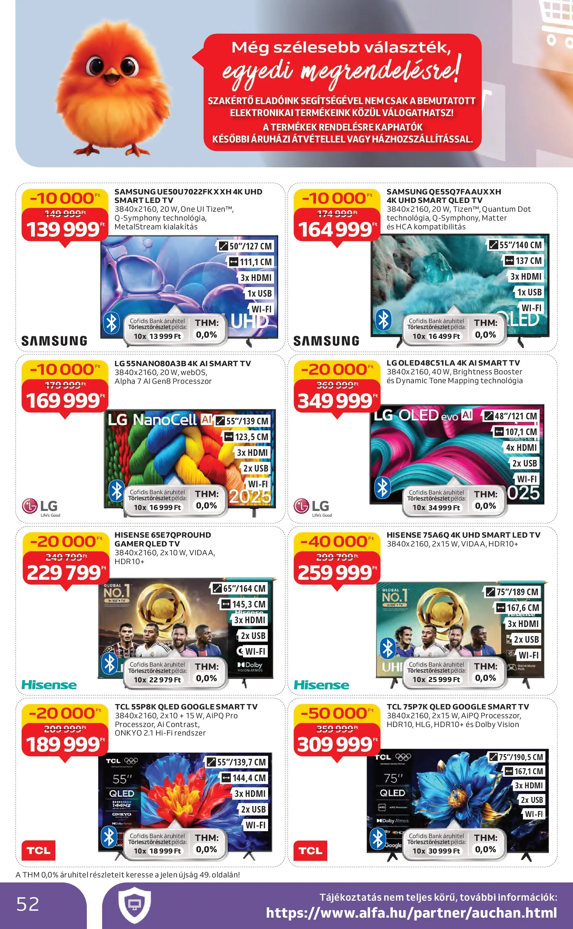Akciós újság új Auchan - 2025.10.16. -tól/töl ⏳ | Oldal: 52 | Termékek: USB, TV, Smart tv, Samsung Auchan Akciós újság Székesfehérvár - 2025.10.16. -tól/töl > akció, lapozható szórólap 🛍️ | Oldal: 52 | Termékek: USB, TV, Smart tv, Samsung