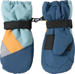 PUSBLU Fäustlinge mit Futter, blau & gelb, Gr. 3