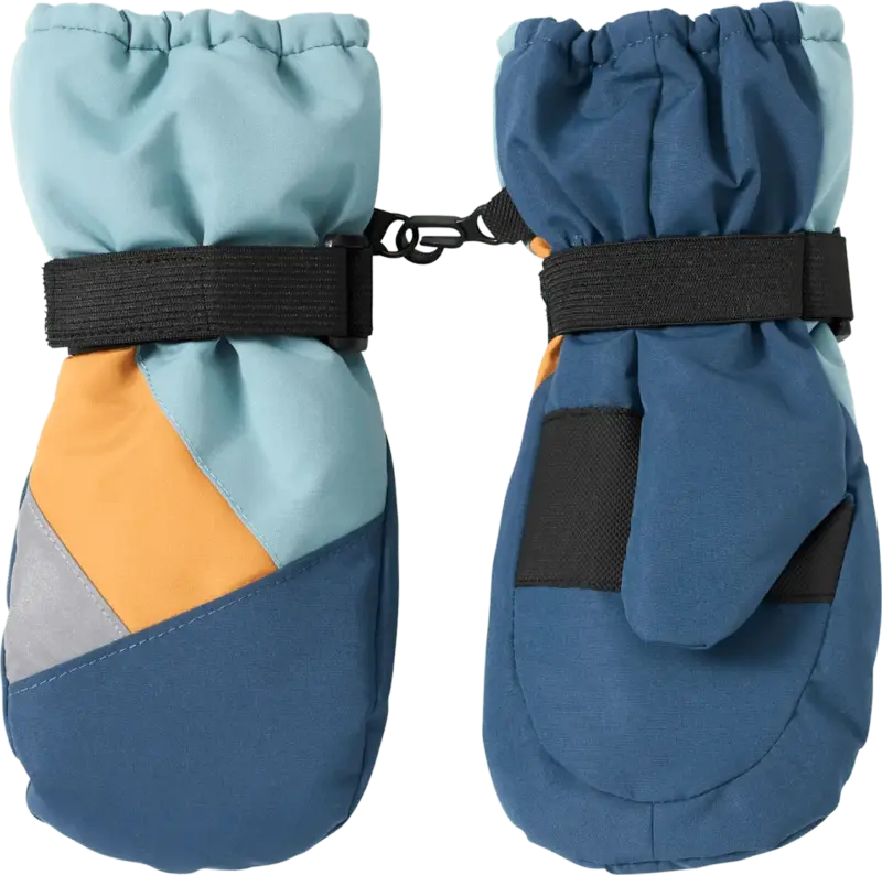 PUSBLU Fäustlinge mit Futter, blau & gelb, Gr. 3