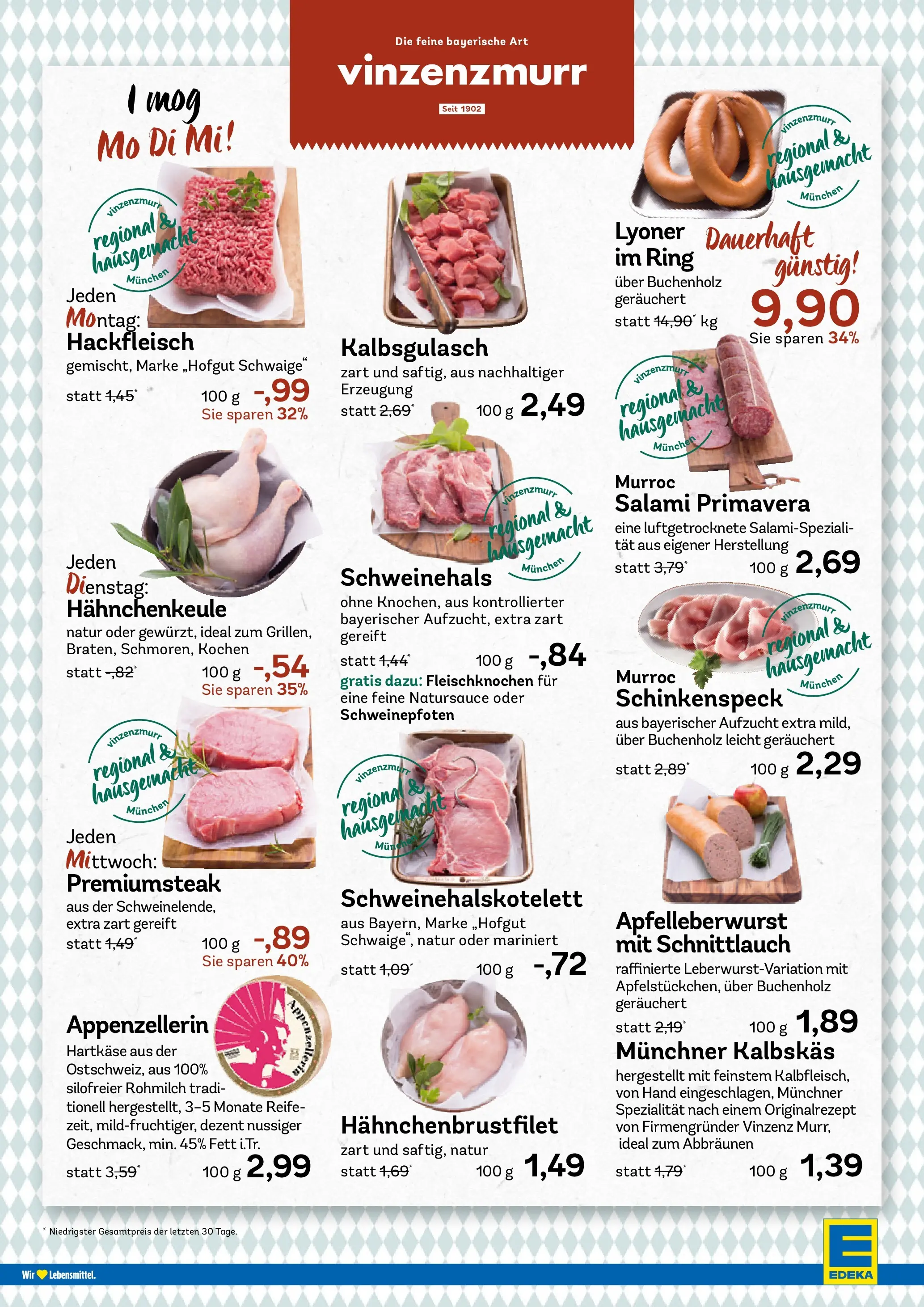 Edeka prospekt München	 (ab 19.10.2025) » Angebote Online | Seite: 4 | Produkte: Salami, Steak, Hackfleisch