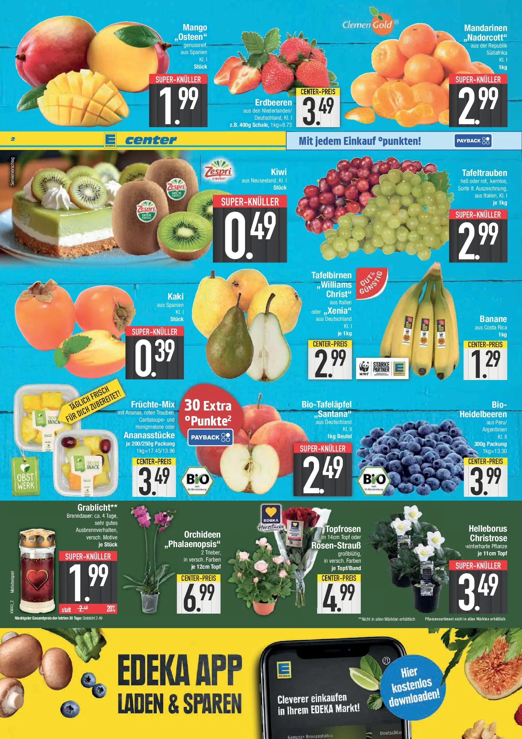 Edeka prospekt Piding	 (ab 19.10.2025) » Angebote Online | Seite: 2 | Produkte: Mango, Kaki, Erdbeeren, Kiwi