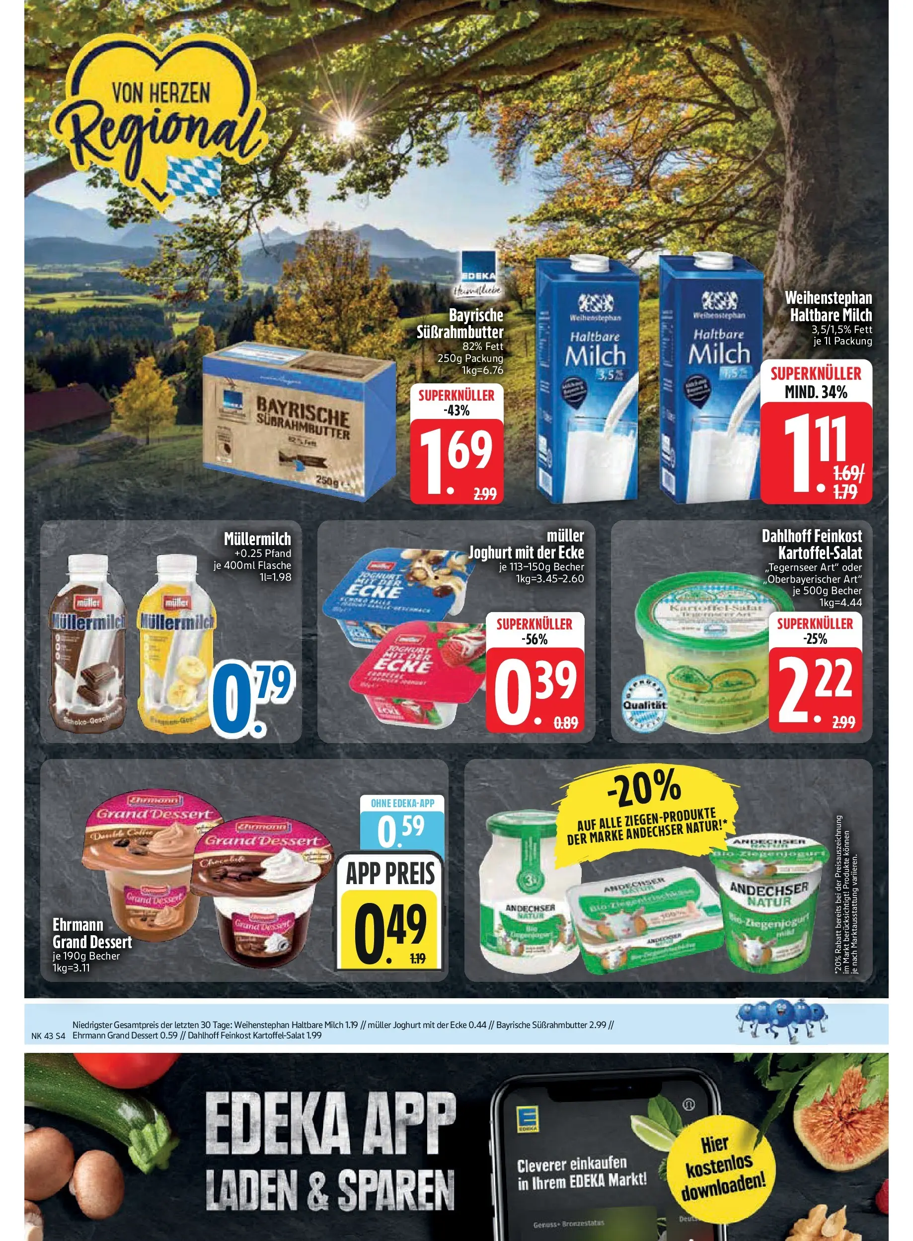 Edeka prospekt Asbach-Bäumenheim	 (ab 19.10.2025) » Angebote Online | Seite: 4 | Produkte: Milch, Joghurt, Ehrmann grand dessert, Müllermilch