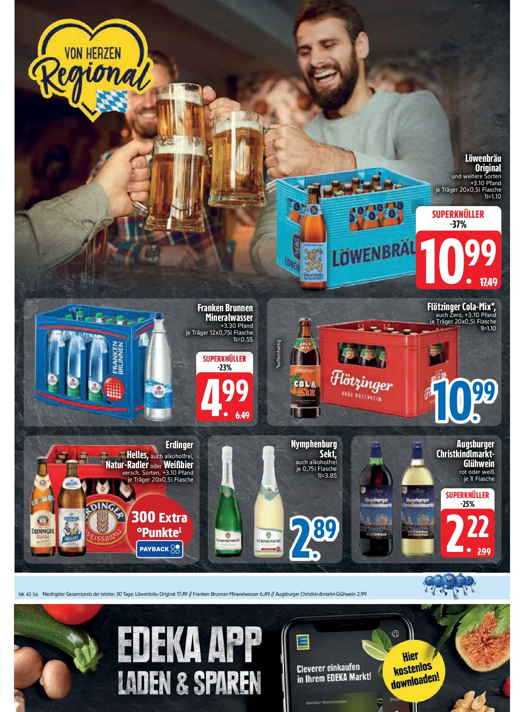 Edeka prospekt Asbach-Bäumenheim	 (ab 19.10.2025) » Angebote Online | Seite: 6 | Produkte: Cola, Weißbier, Sekt, Mineralwasser