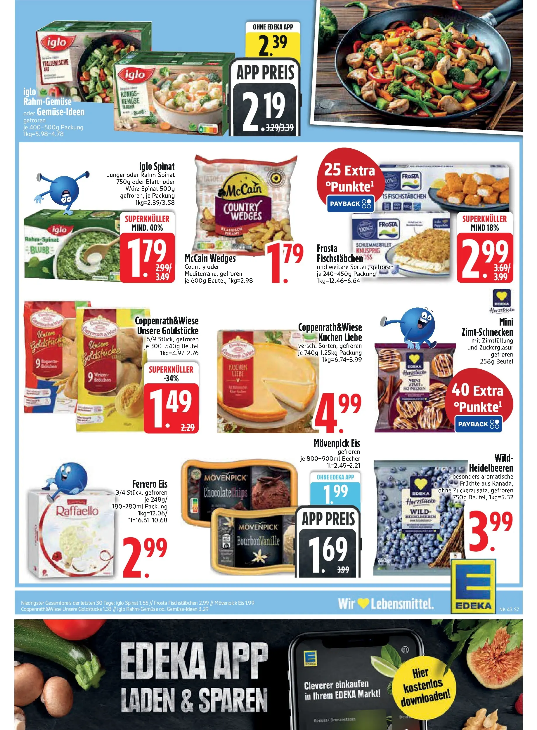 Edeka prospekt Asbach-Bäumenheim	 (ab 19.10.2025) » Angebote Online | Seite: 7 | Produkte: Iglo, Baguette, Gemüse, Eis