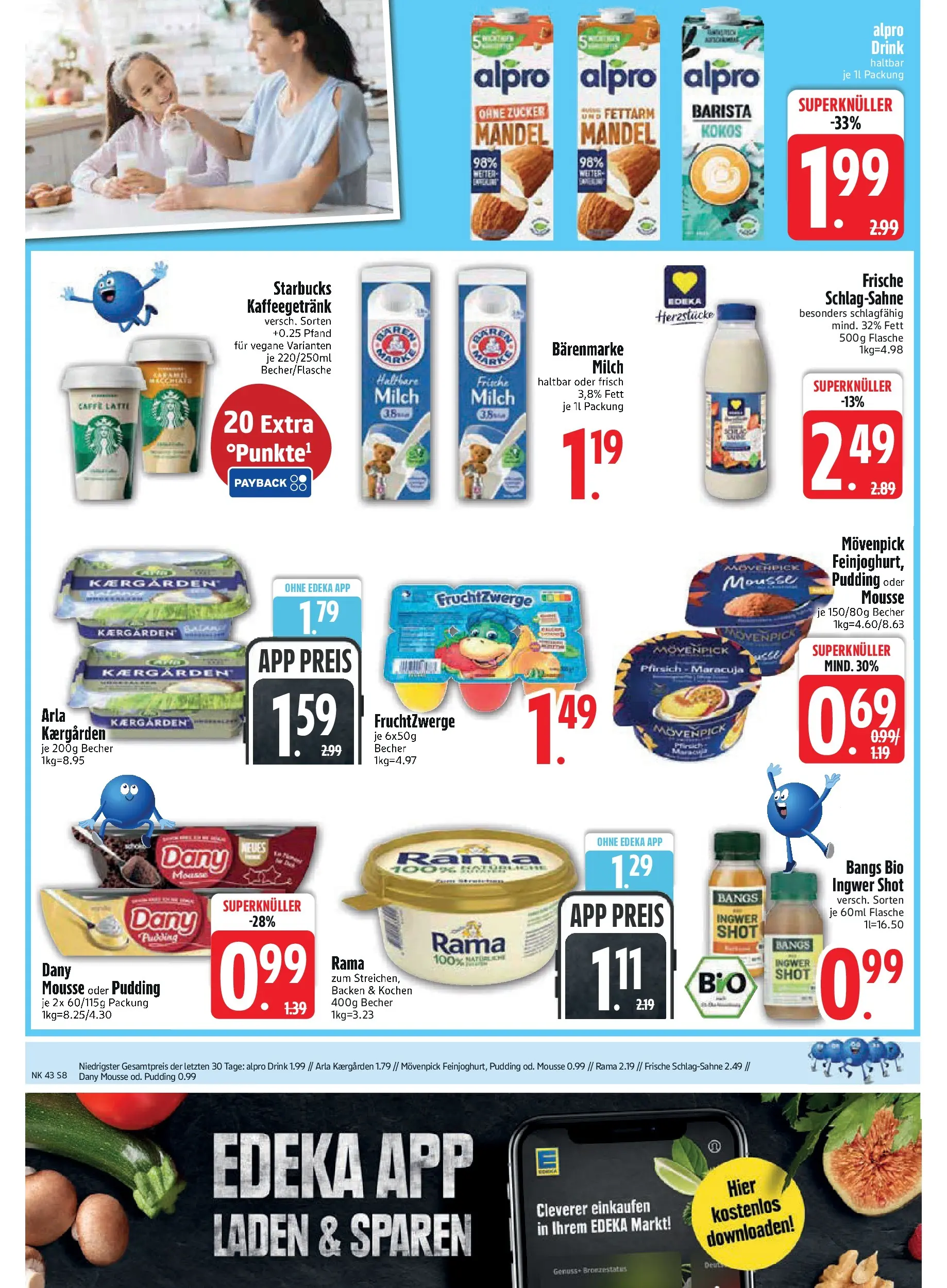 Edeka prospekt Asbach-Bäumenheim	 (ab 19.10.2025) » Angebote Online | Seite: 8 | Produkte: Margarine, Pudding, Zucker, Pfirsich