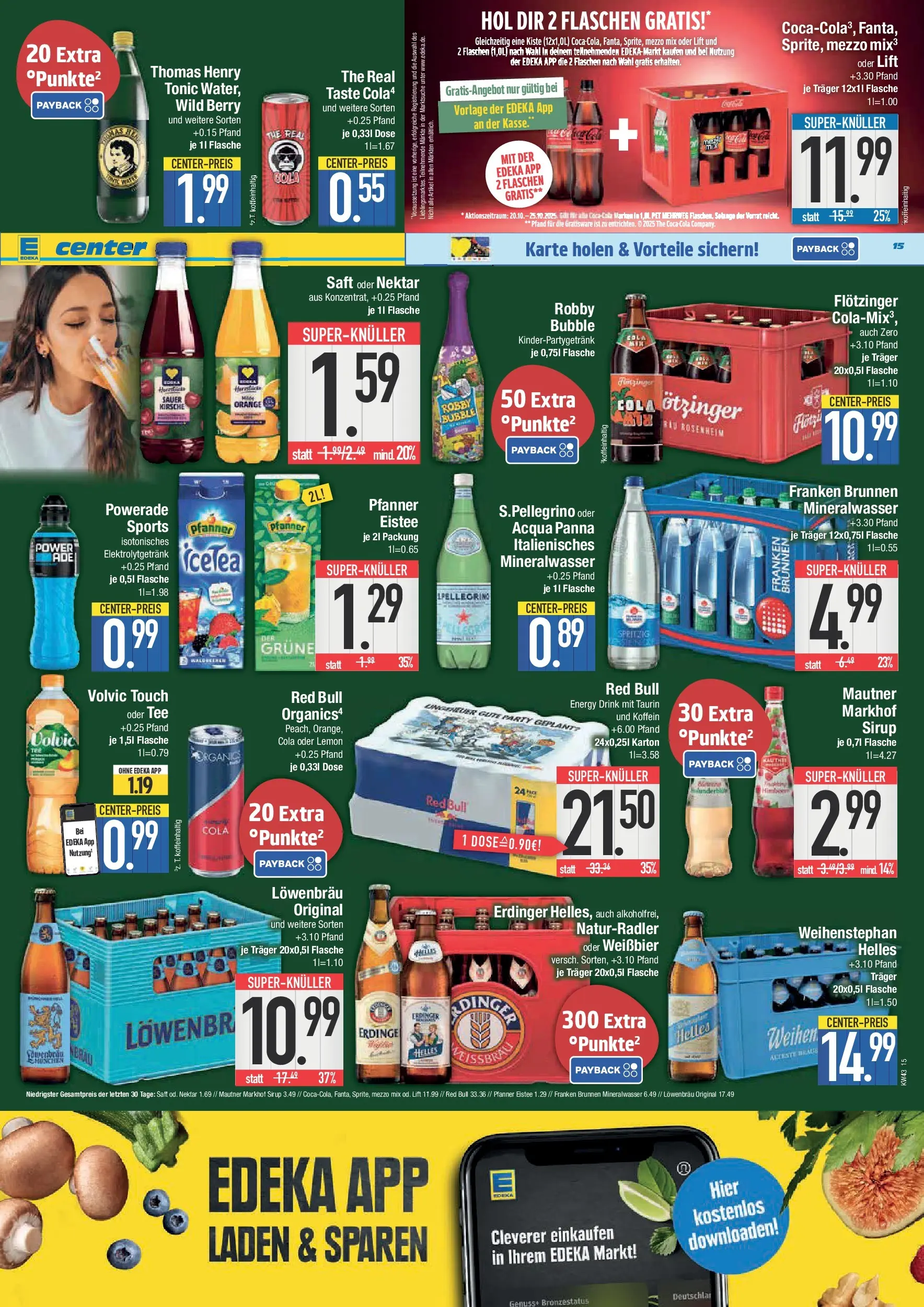 Edeka prospekt Piding	 (ab 19.10.2025) » Angebote Online | Seite: 15 | Produkte: Cola, Volvic touch, Sirup, Saft