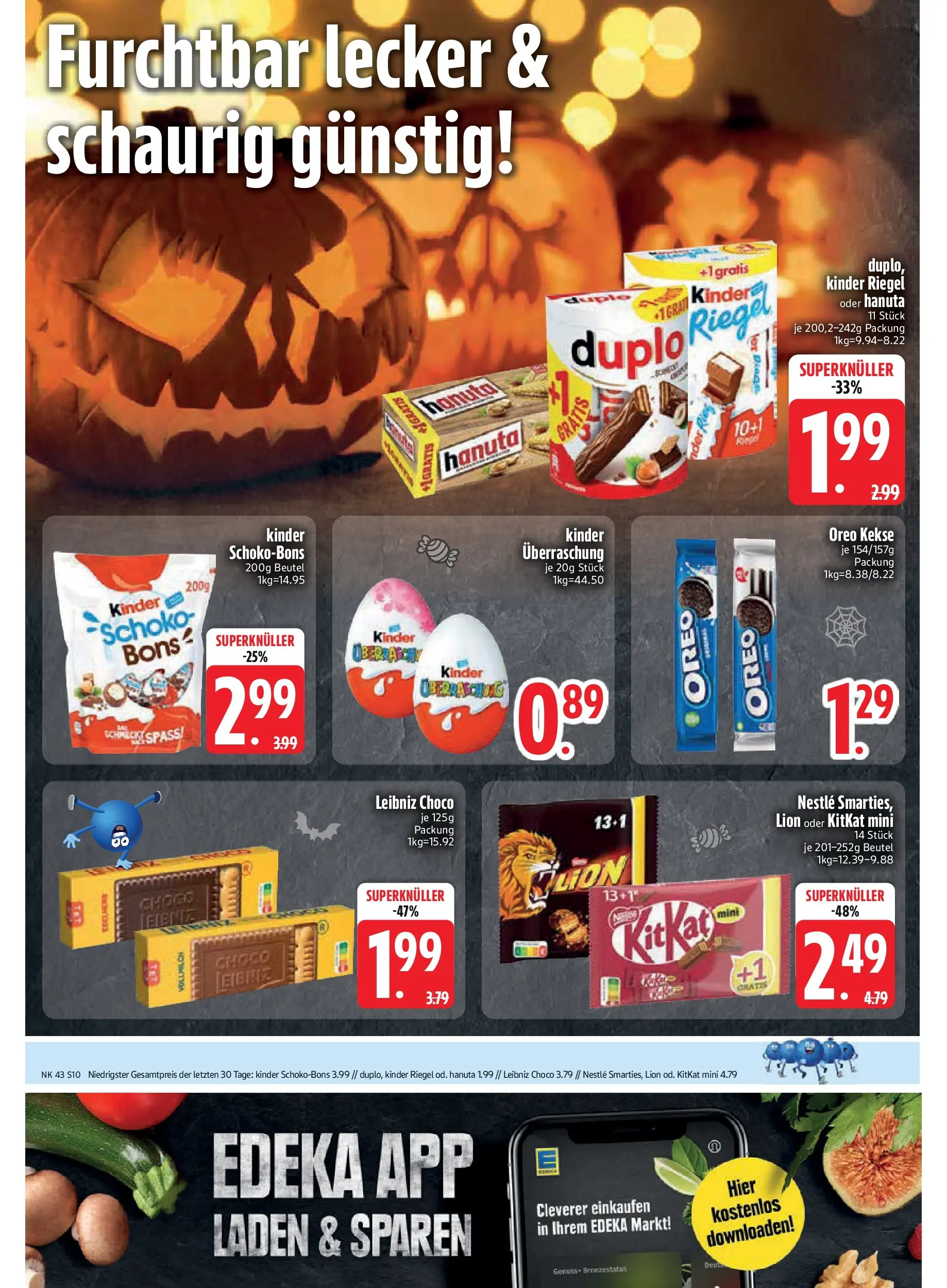 Edeka prospekt Asbach-Bäumenheim	 (ab 19.10.2025) » Angebote Online | Seite: 10 | Produkte: Kinder riegel, Duplo riegel, Kekse