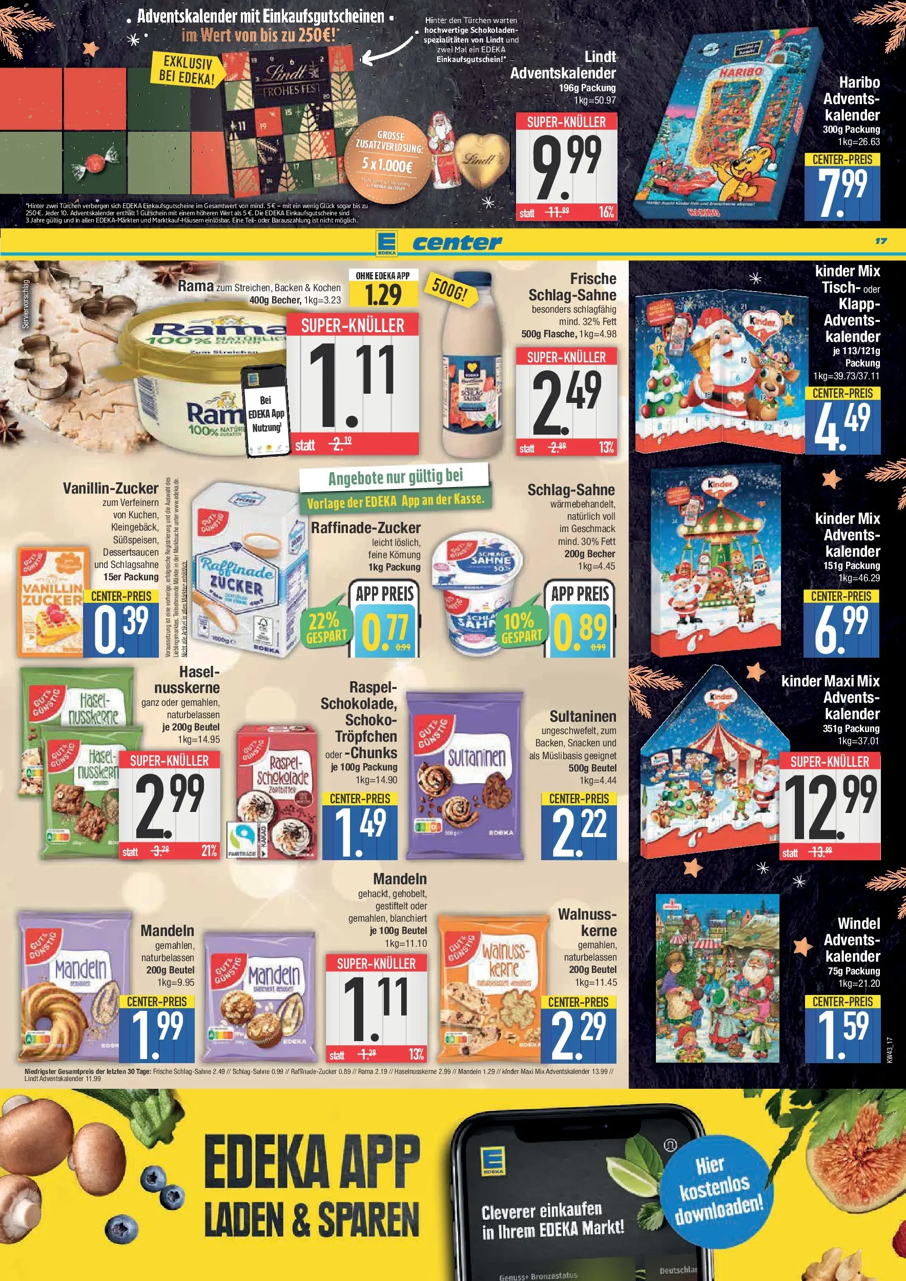 Edeka prospekt Piding	 (ab 19.10.2025) » Angebote Online | Seite: 17 | Produkte: Haribo, Tisch, Mandeln, Sahne