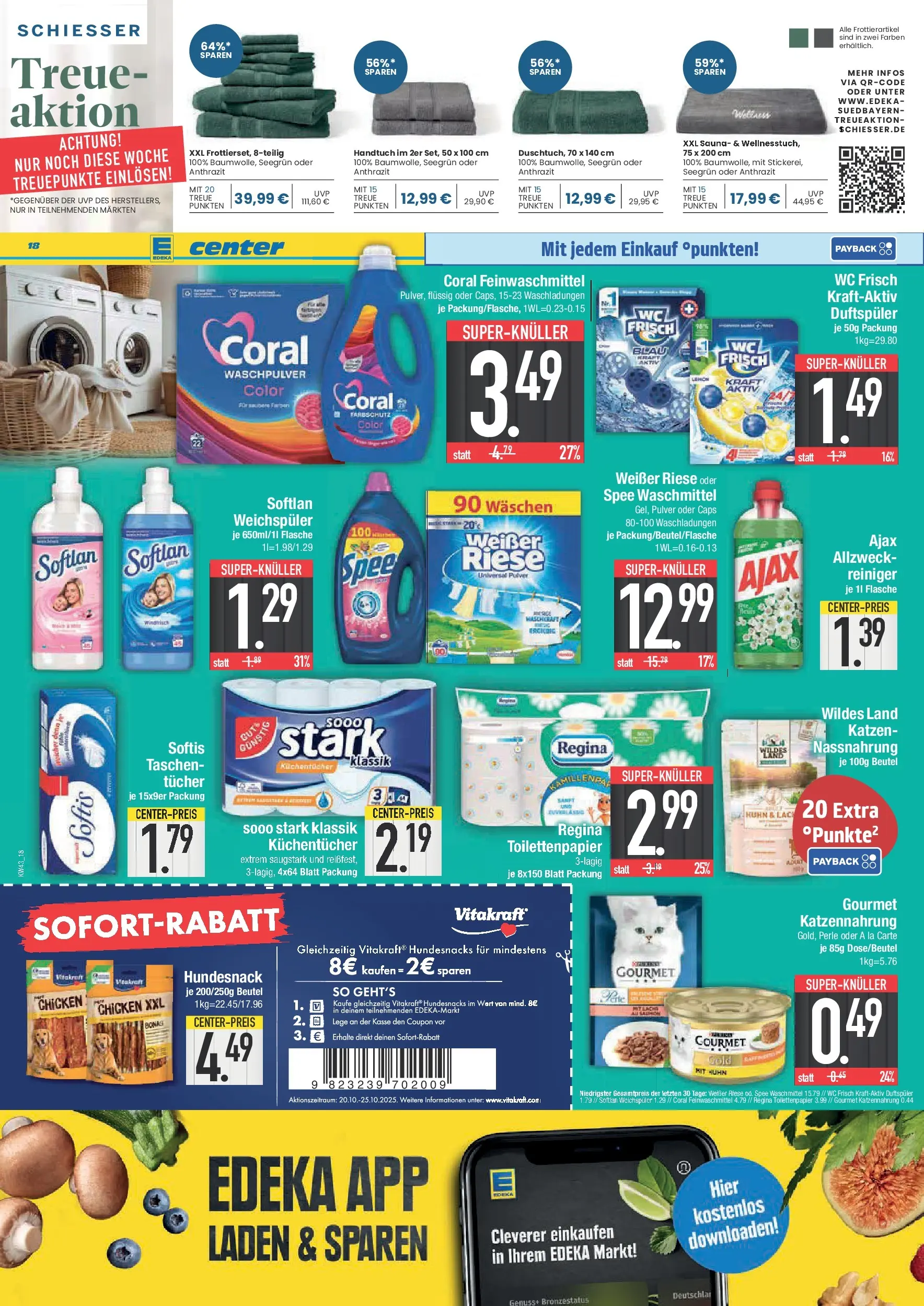 Edeka prospekt Piding	 (ab 19.10.2025) » Angebote Online | Seite: 18 | Produkte: Coral, Spee, Waschpulver, Wc frisch