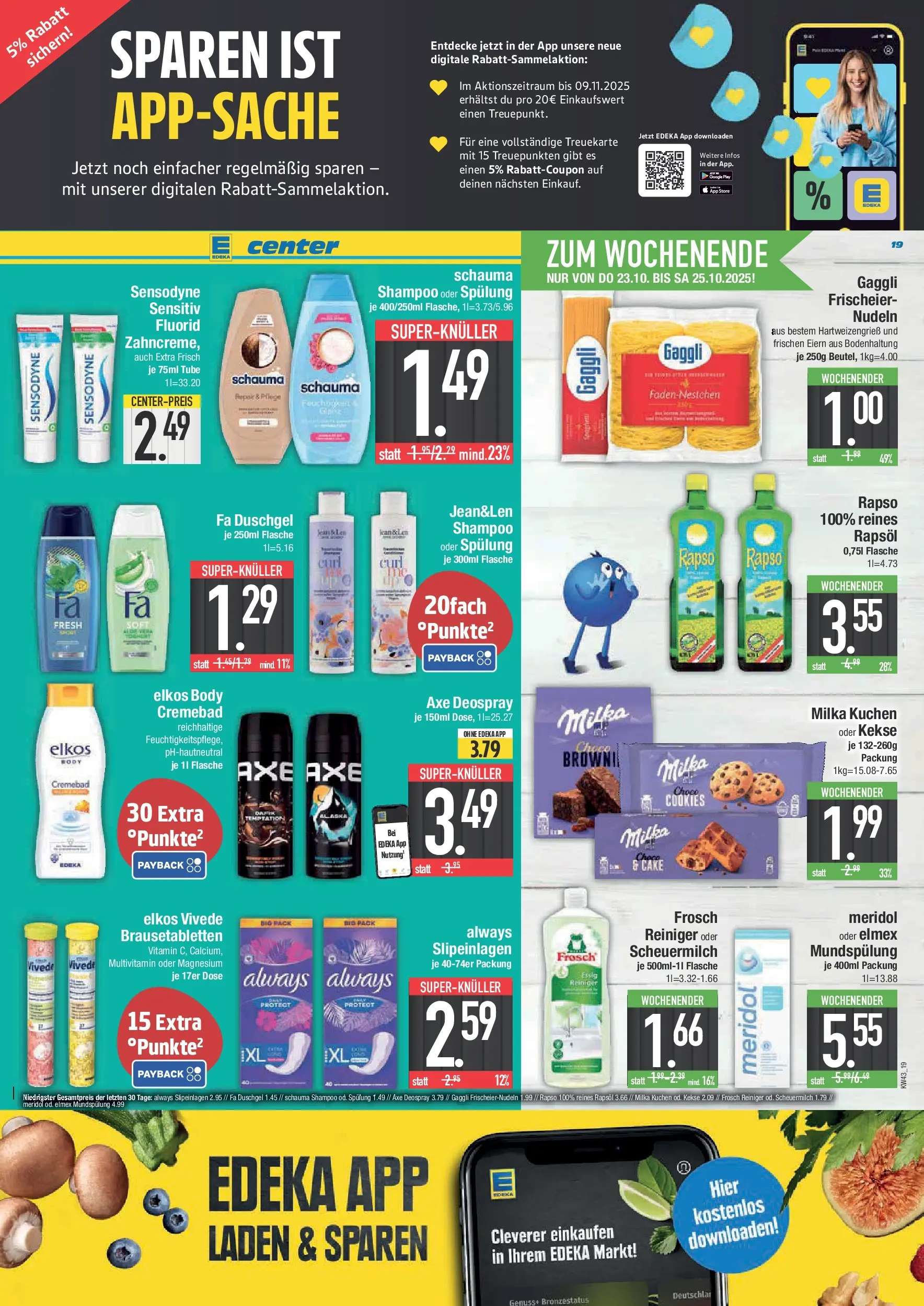 Edeka prospekt Piding	 (ab 19.10.2025) » Angebote Online | Seite: 19 | Produkte: Milka, Duschgel, Deodorant, Deospray