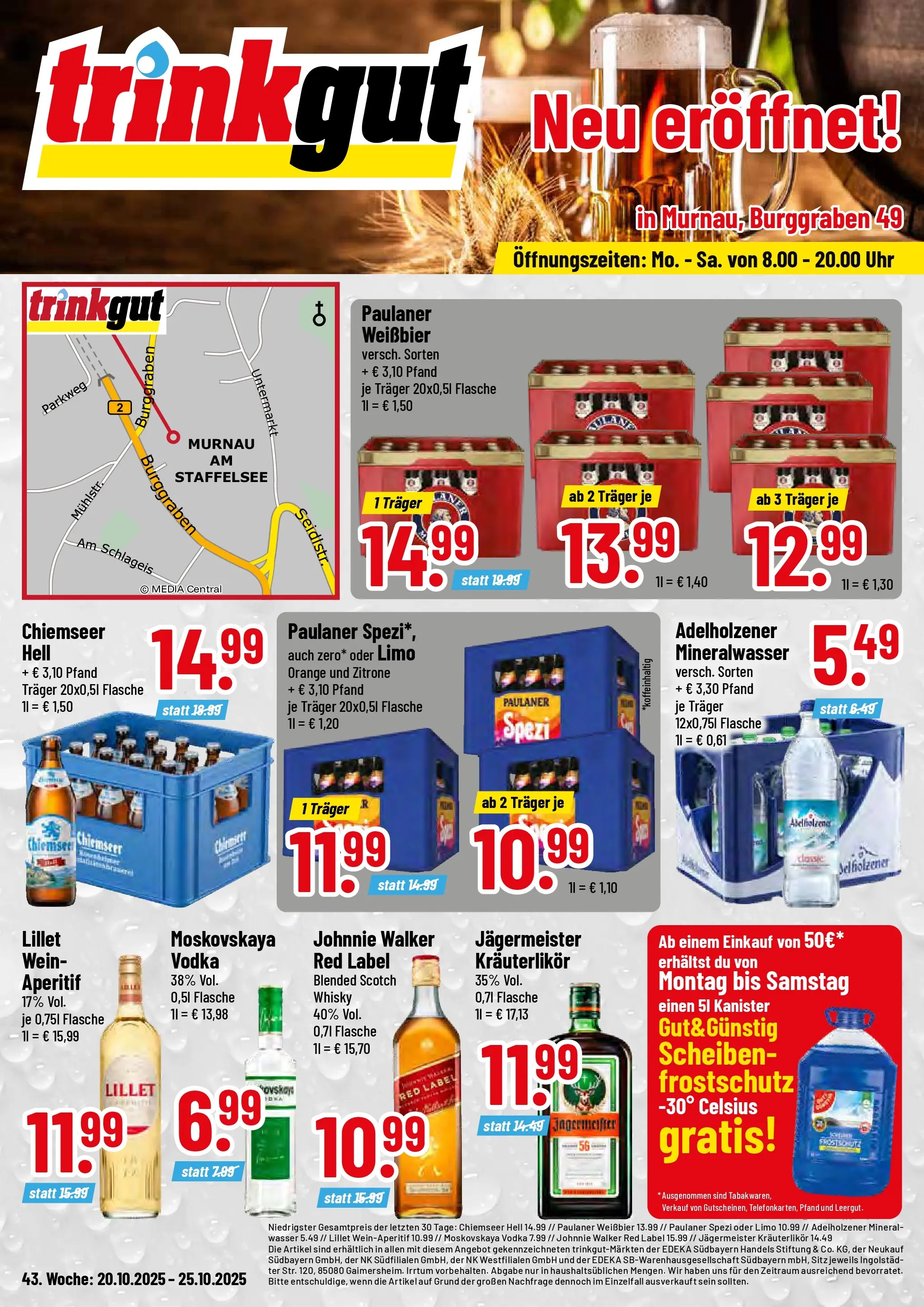 Trinkgut - trinkgut: Wochenangebote (ab 19.10.2025) » Angebote online | Seite: 1 | Produkte: Whisky, Lillet, Jägermeister, Wein
