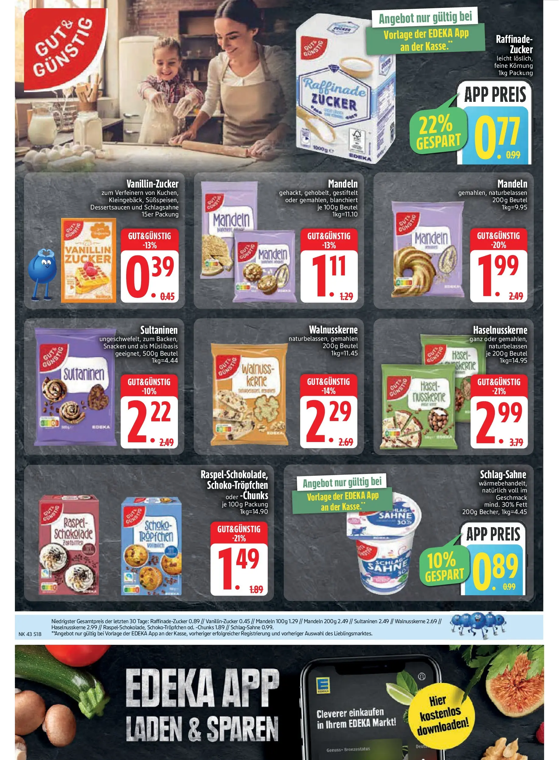 Edeka prospekt Asbach-Bäumenheim	 (ab 19.10.2025) » Angebote Online | Seite: 18 | Produkte: Schokolade, Mandeln, Zucker, Sahne