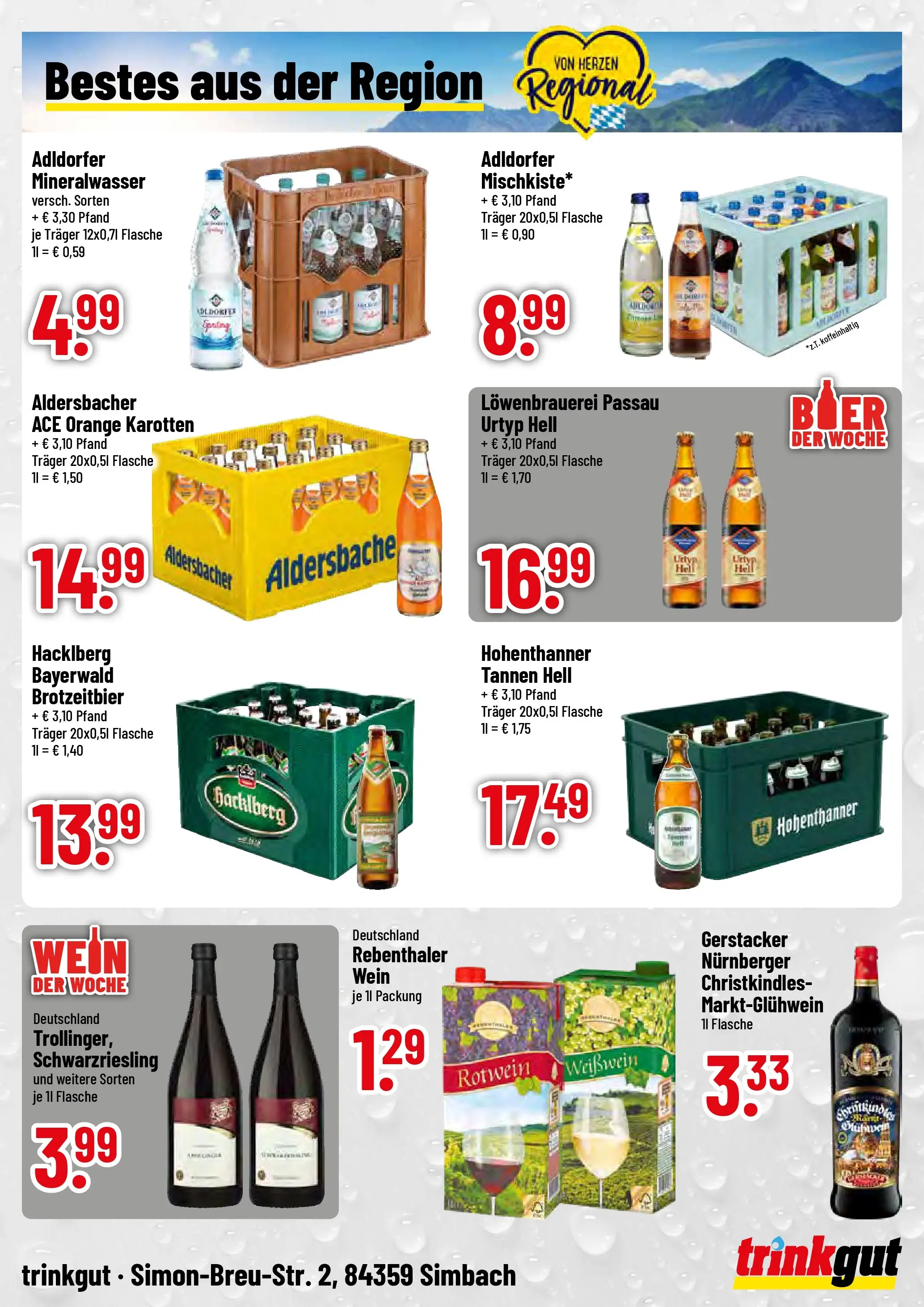 Trinkgut - trinkgut: Wochenangebote (ab 19.10.2025) » Angebote online | Seite: 4 | Produkte: Weißwein, Rotwein, Mineralwasser, Wein