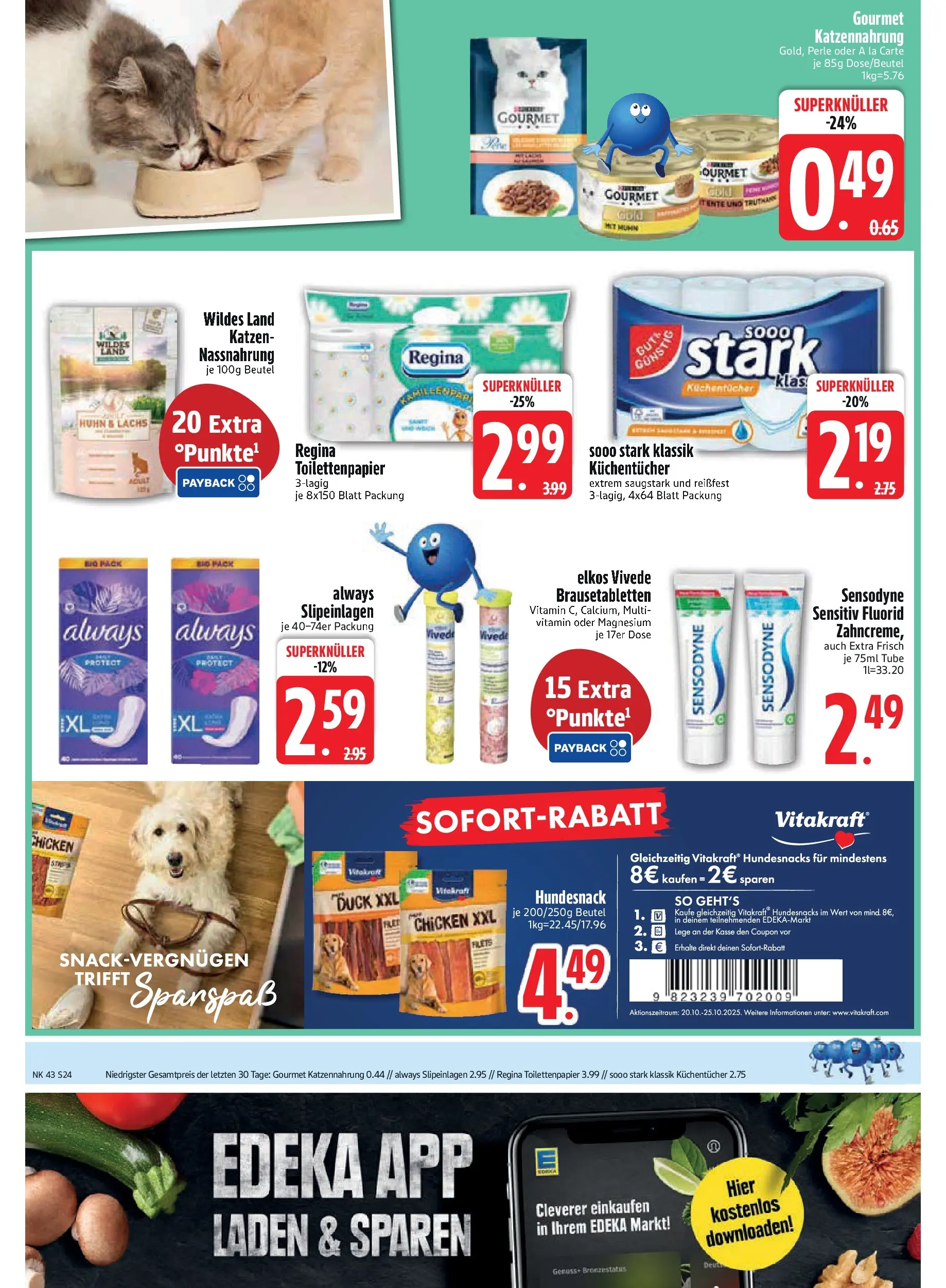 Edeka prospekt Asbach-Bäumenheim	 (ab 19.10.2025) » Angebote Online | Seite: 24 | Produkte: Lachs, Toilettenpapier