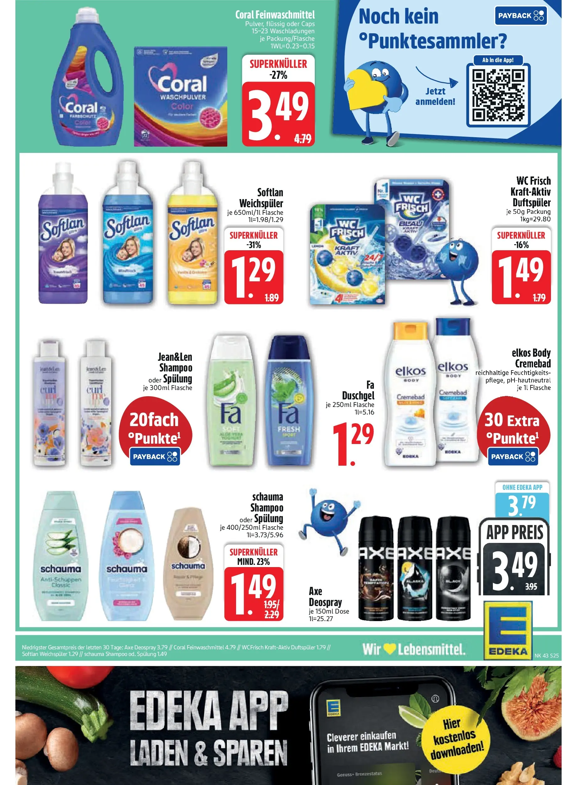 Edeka prospekt Asbach-Bäumenheim	 (ab 19.10.2025) » Angebote Online | Seite: 25 | Produkte: Duschgel, Weichspüler, Wc frisch, Shower Gel